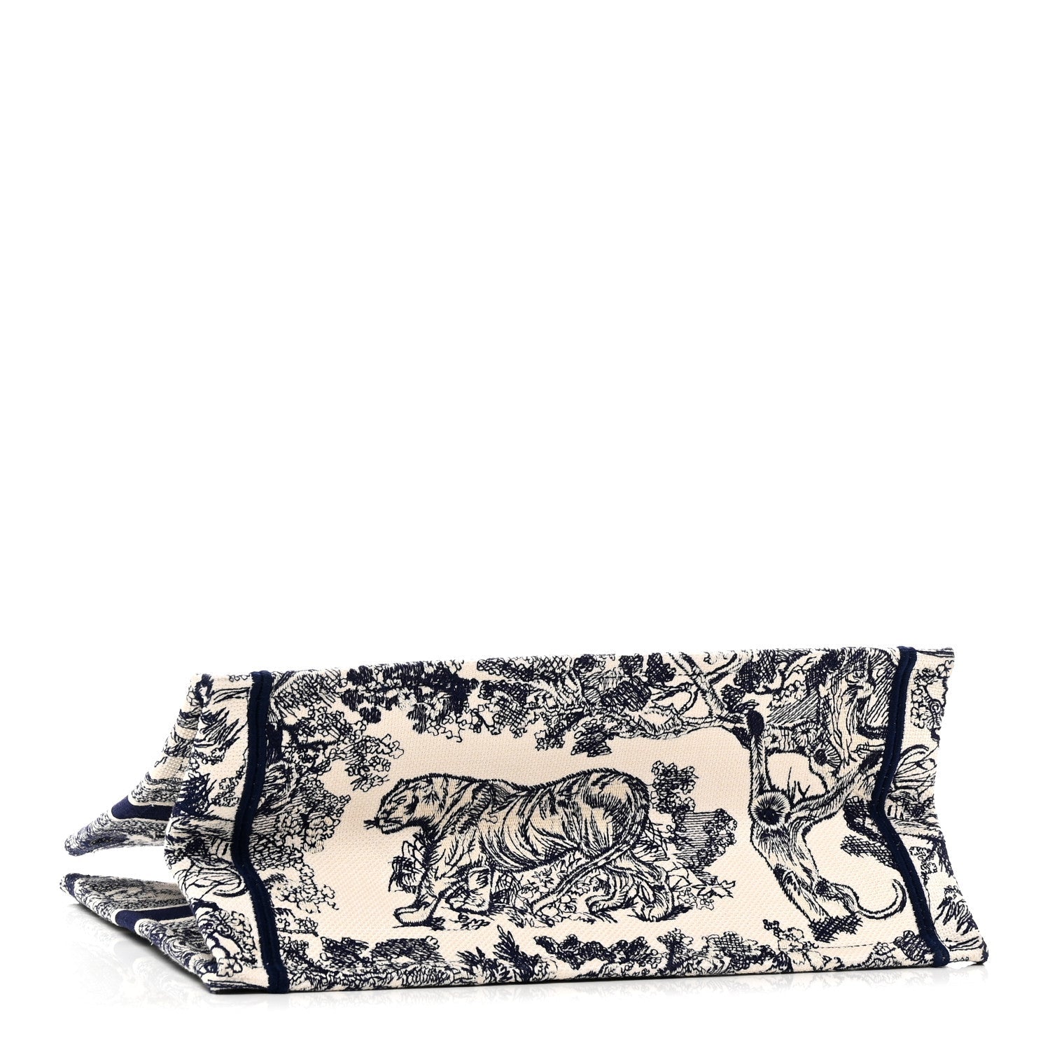 Christian Dior Canvas Embroidered Medium Dioriviera Toile De Jouy Book Tote Blue