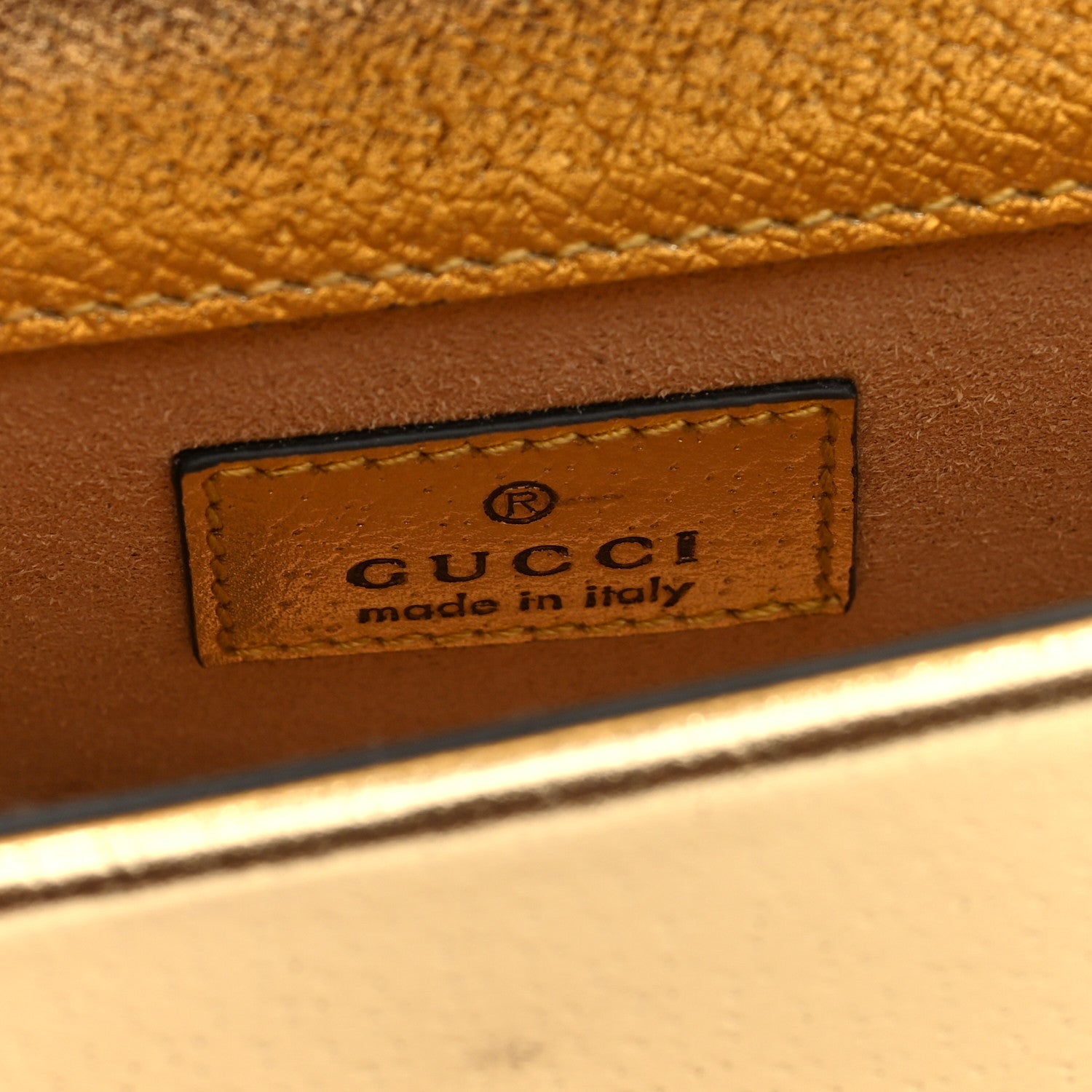 Gucci Metallic Calfskin Super Mini Dionysus Shoulder Bag Gold