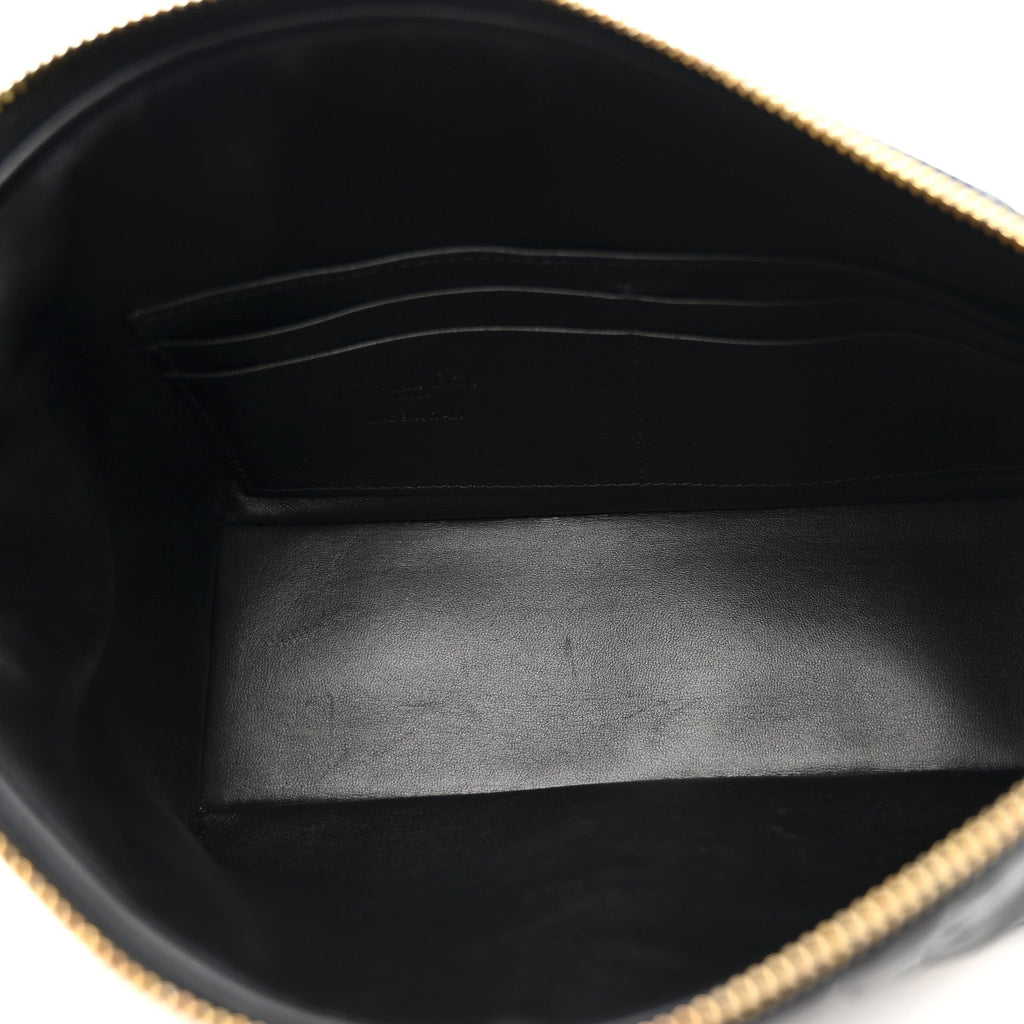 Christian Dior Lambskin Macrocannage DiorStar Hobo Bag Black