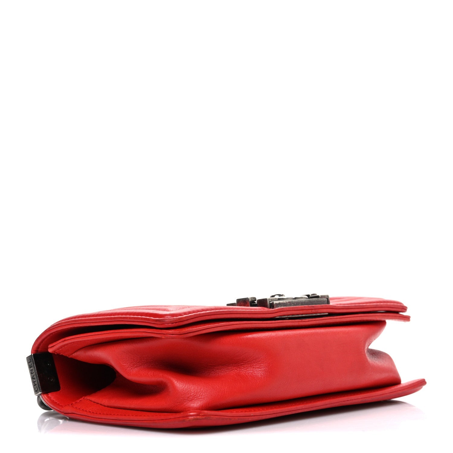Chanel Calfskin Double Stitch Small Boy Flap Red