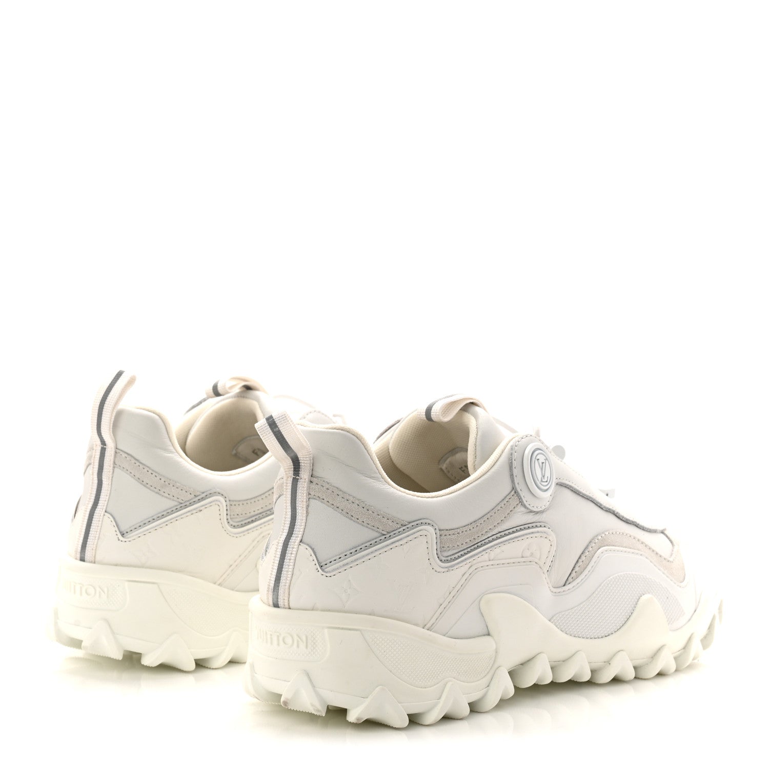 Louis Vuitton Suede Calfskin LV Rush Sneakers 37.5 White