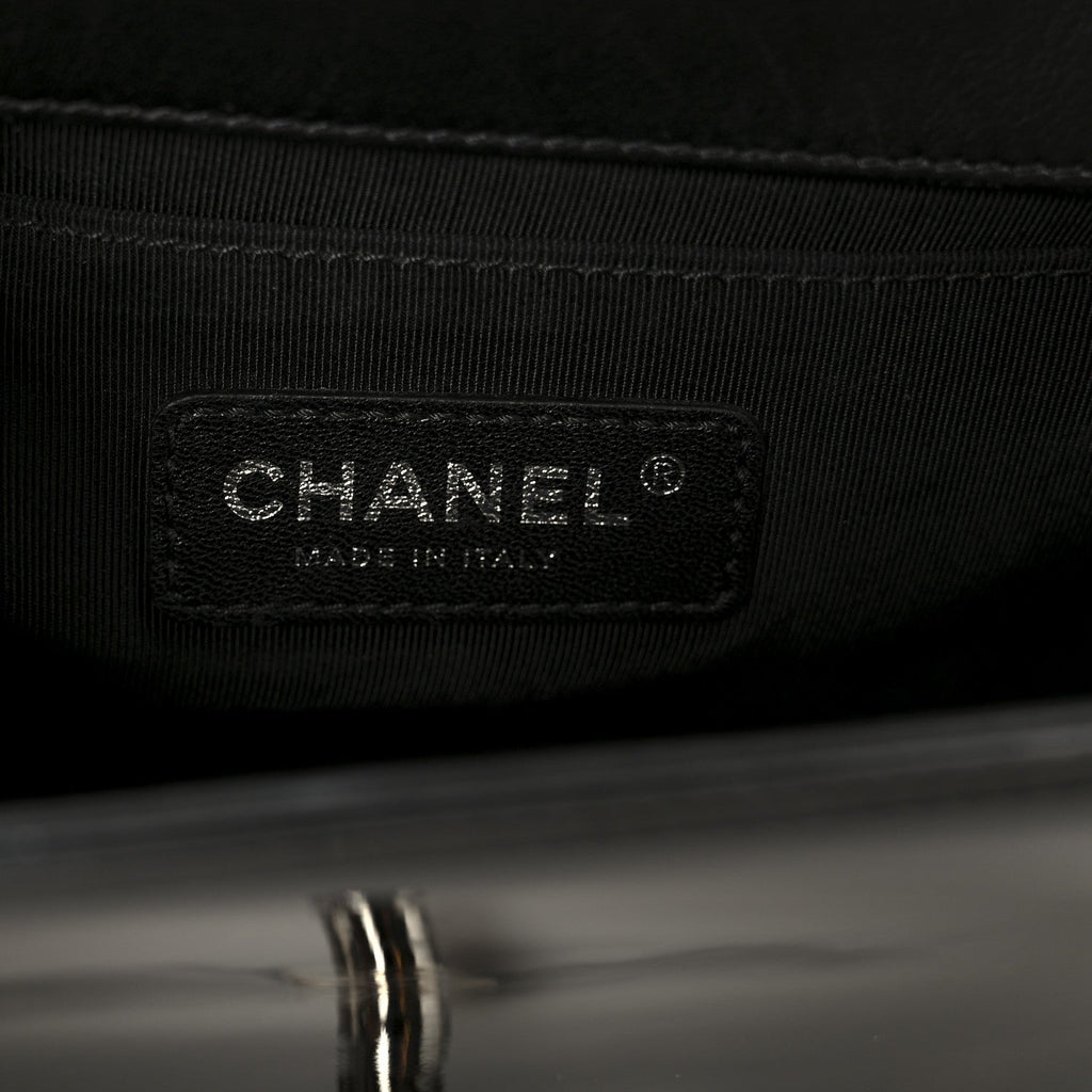 Chanel Patent Calfskin Quilted Small Boy Flap Plexiglass Black