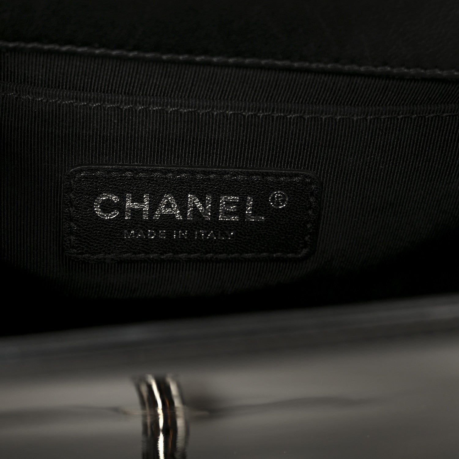 Chanel Patent Calfskin Quilted Small Boy Flap Plexiglass Black