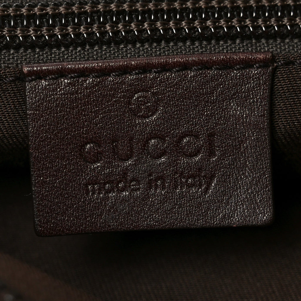 Gucci Guccissima Flat Messenger Bag Brown Dark Brown