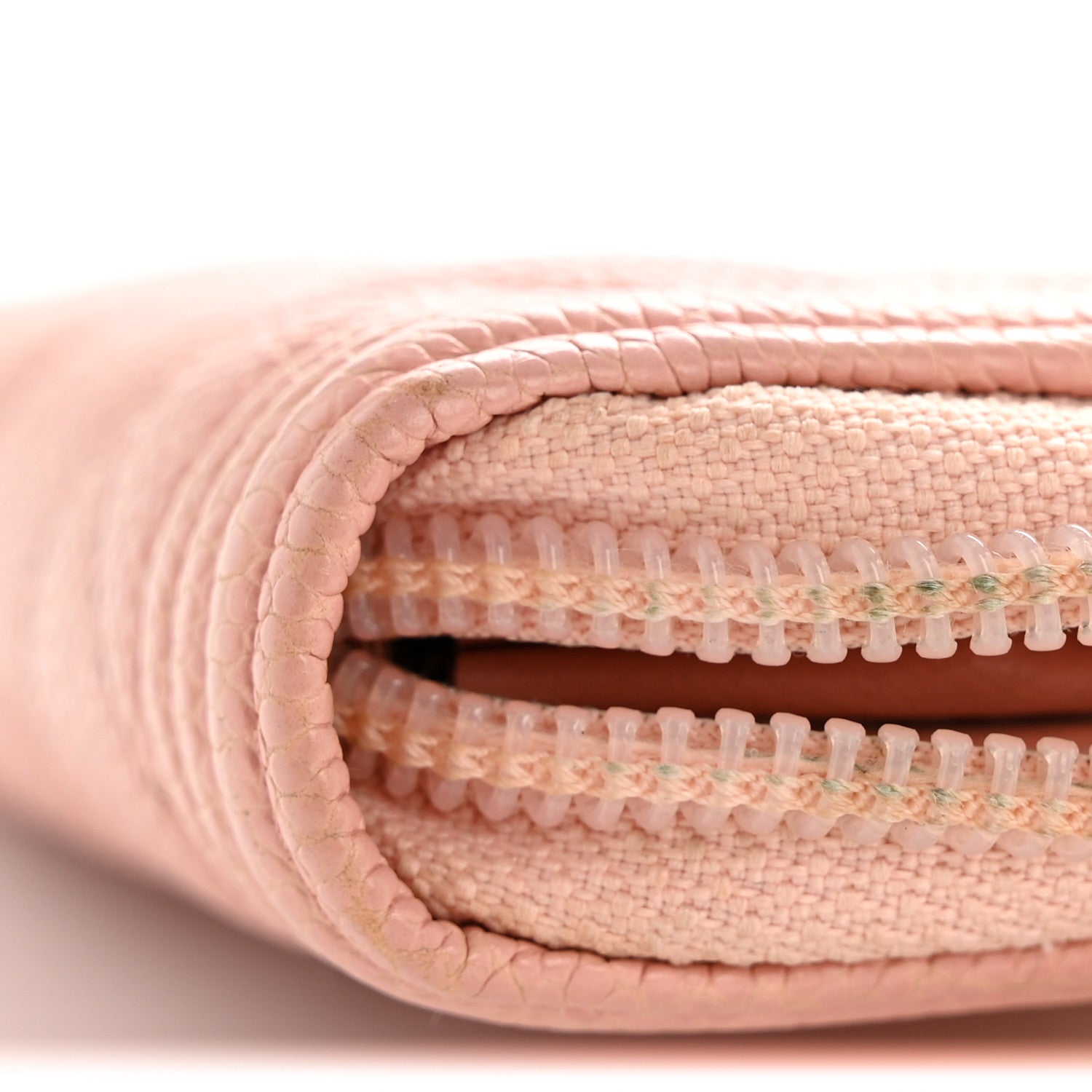 Caviar Quilted Boy Zip Around Coin Purse Wallet Light Pink