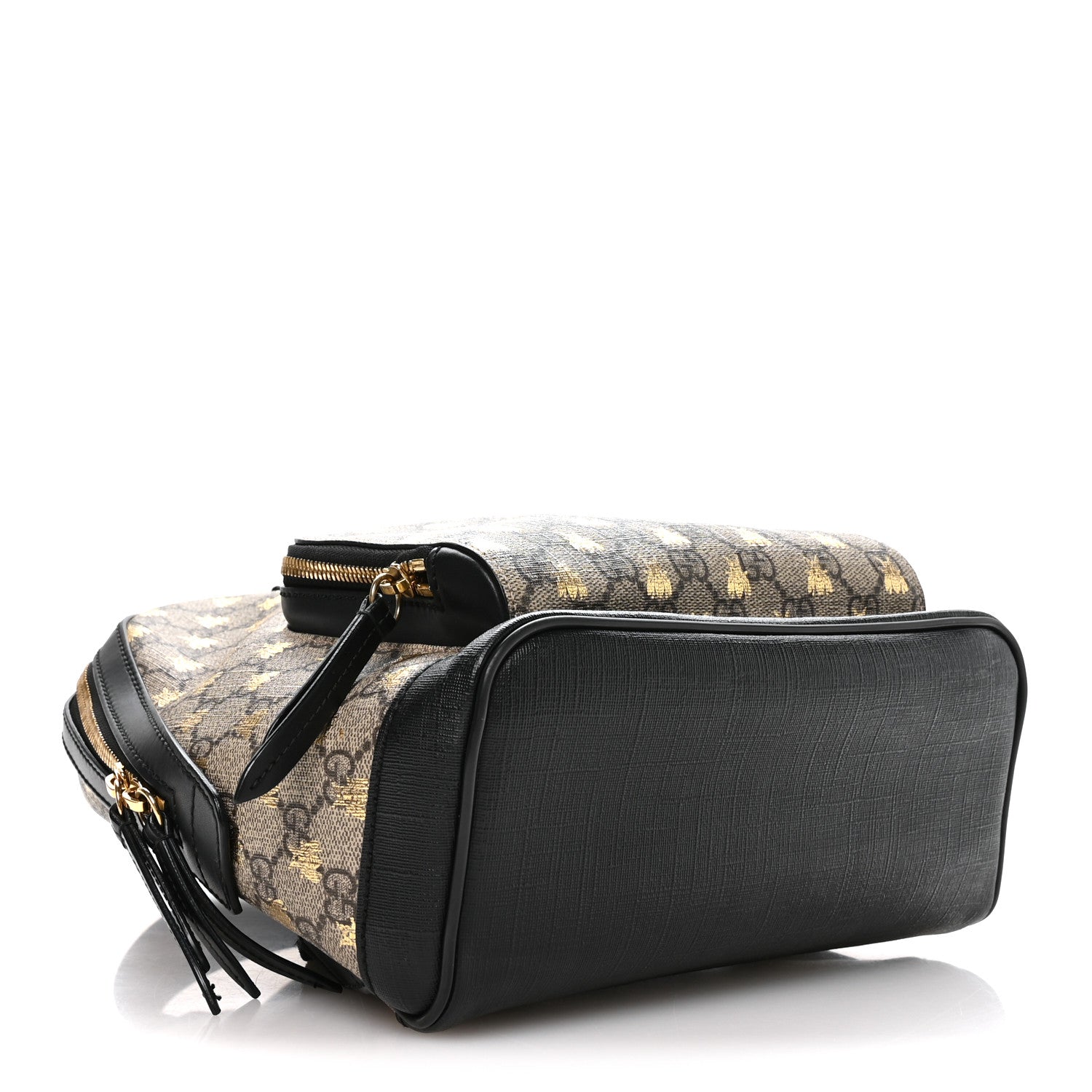 Gucci GG Supreme Monogram Bees Print Small Day Backpack Beige Oro Black