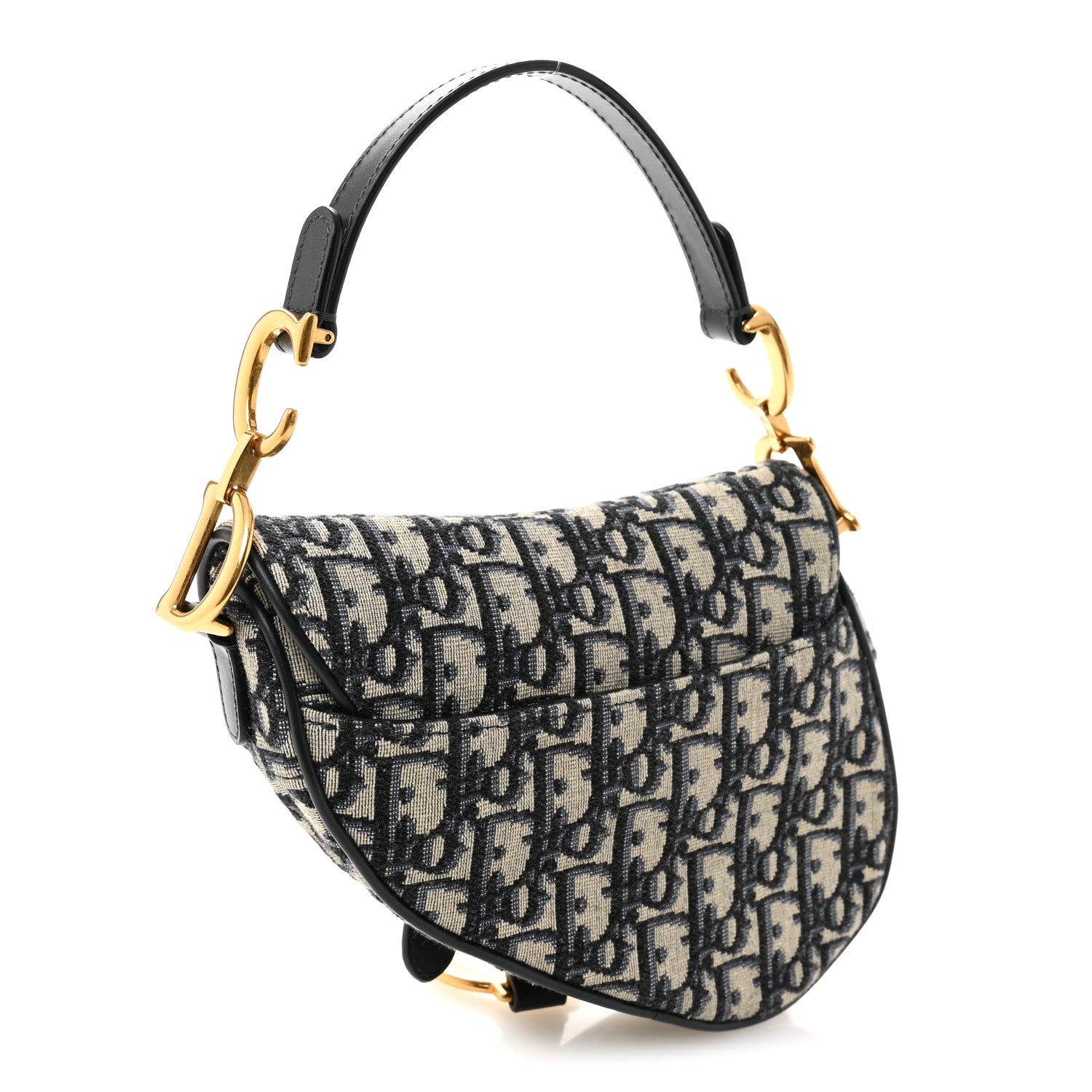 Christian Dior Oblique Mini Saddle Bag Blue