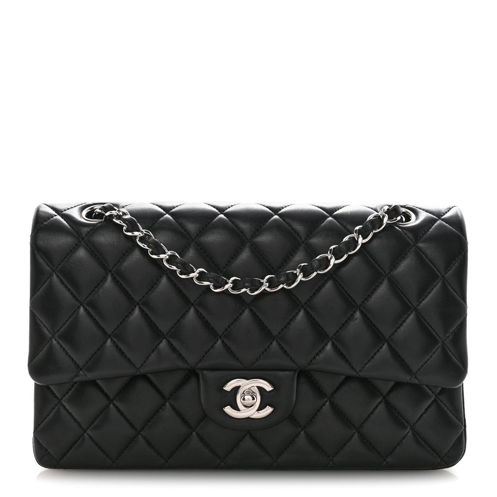 Chanel Lambskin Quilted Medium Double Flap Black