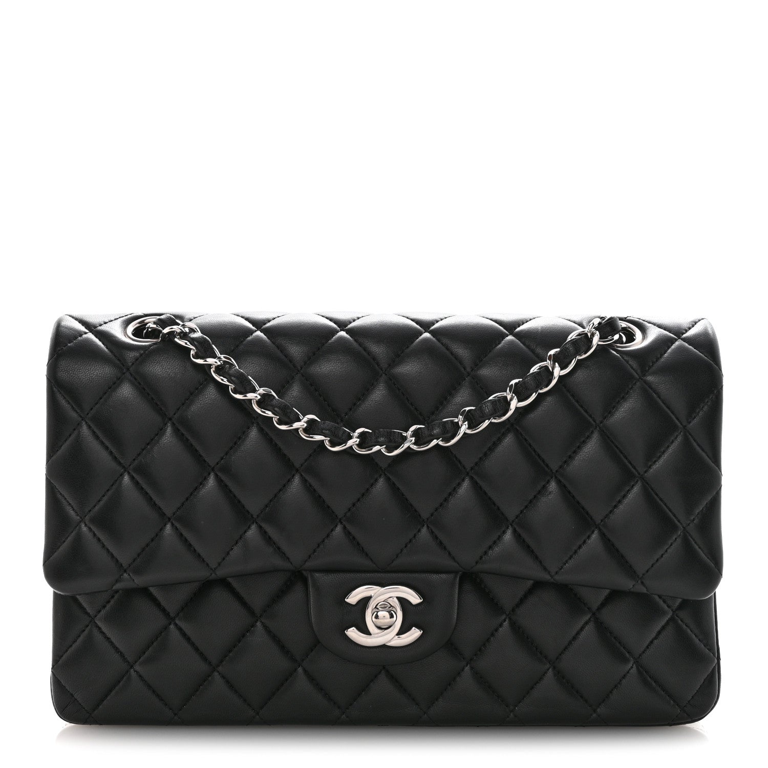 Chanel Lambskin Quilted Medium Double Flap Black