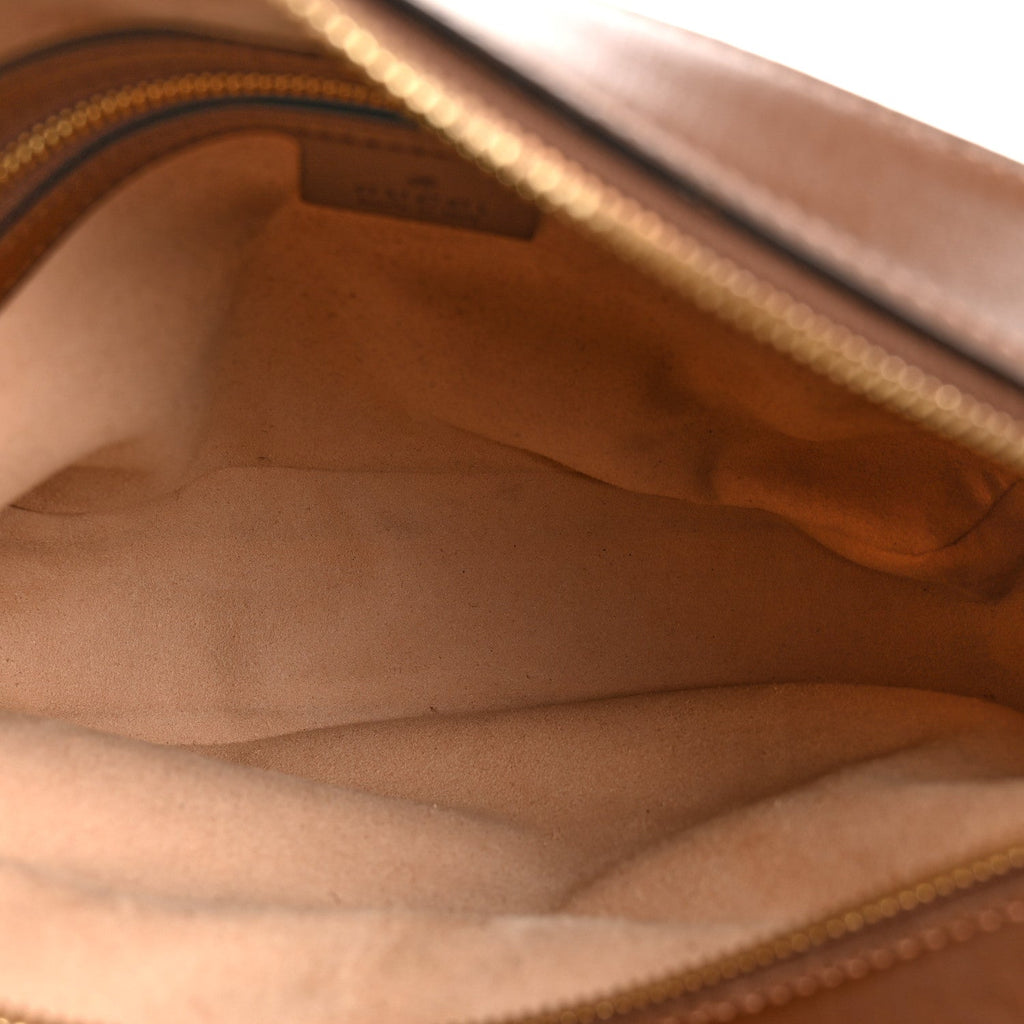 Gucci GG Supreme Monogram Small Horsebit 1955 Shoulder Bag Beige Brown Sugar
