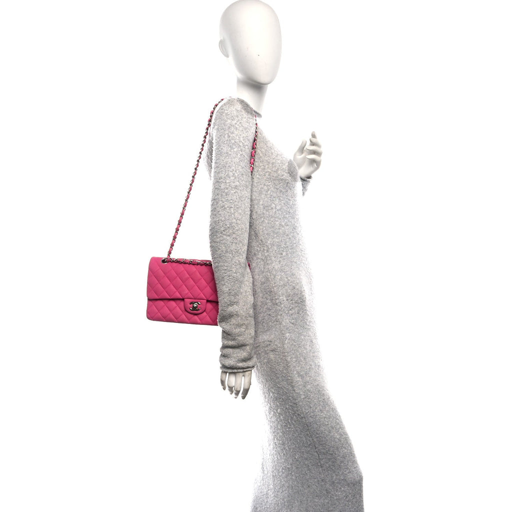 Chanel Iridescent Caviar Quilted Medium Double Flap Pink