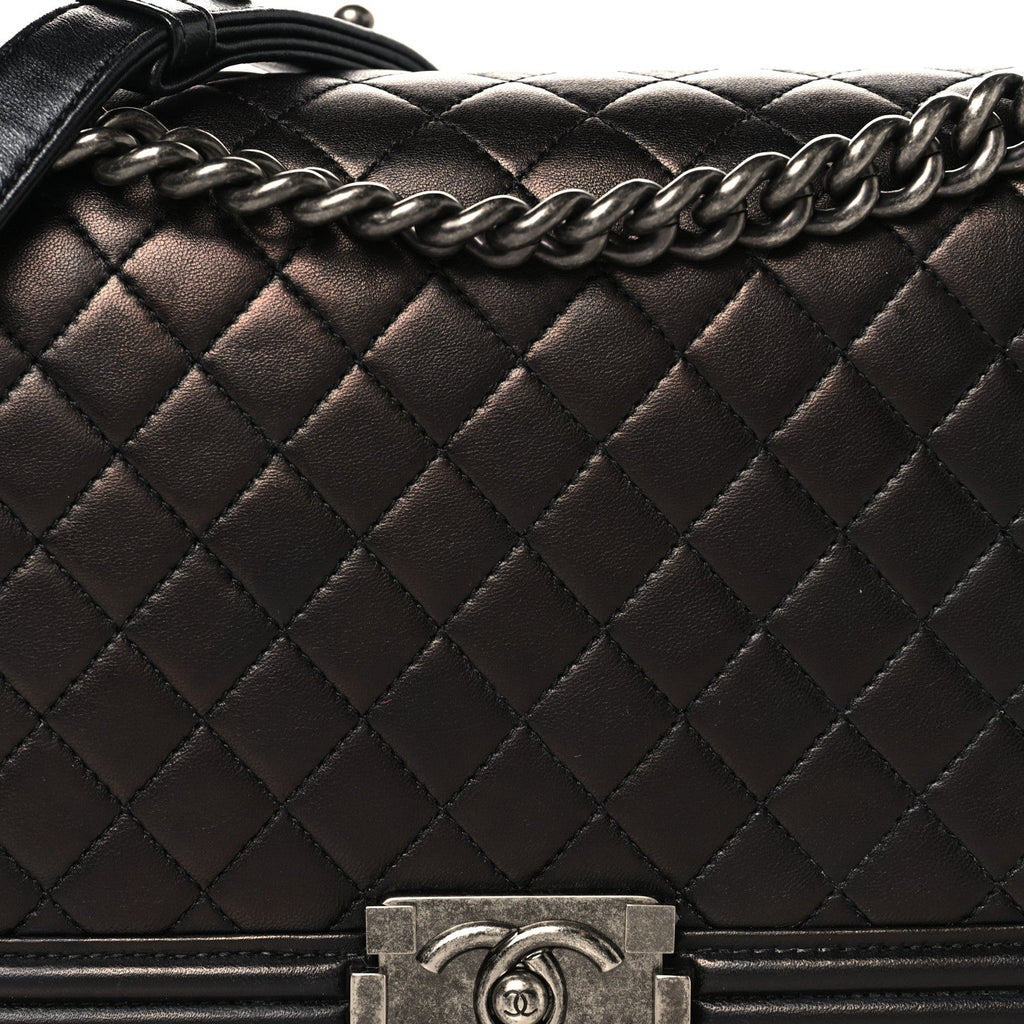 Chanel Lambskin Quilted New Medium Boy Flap Black