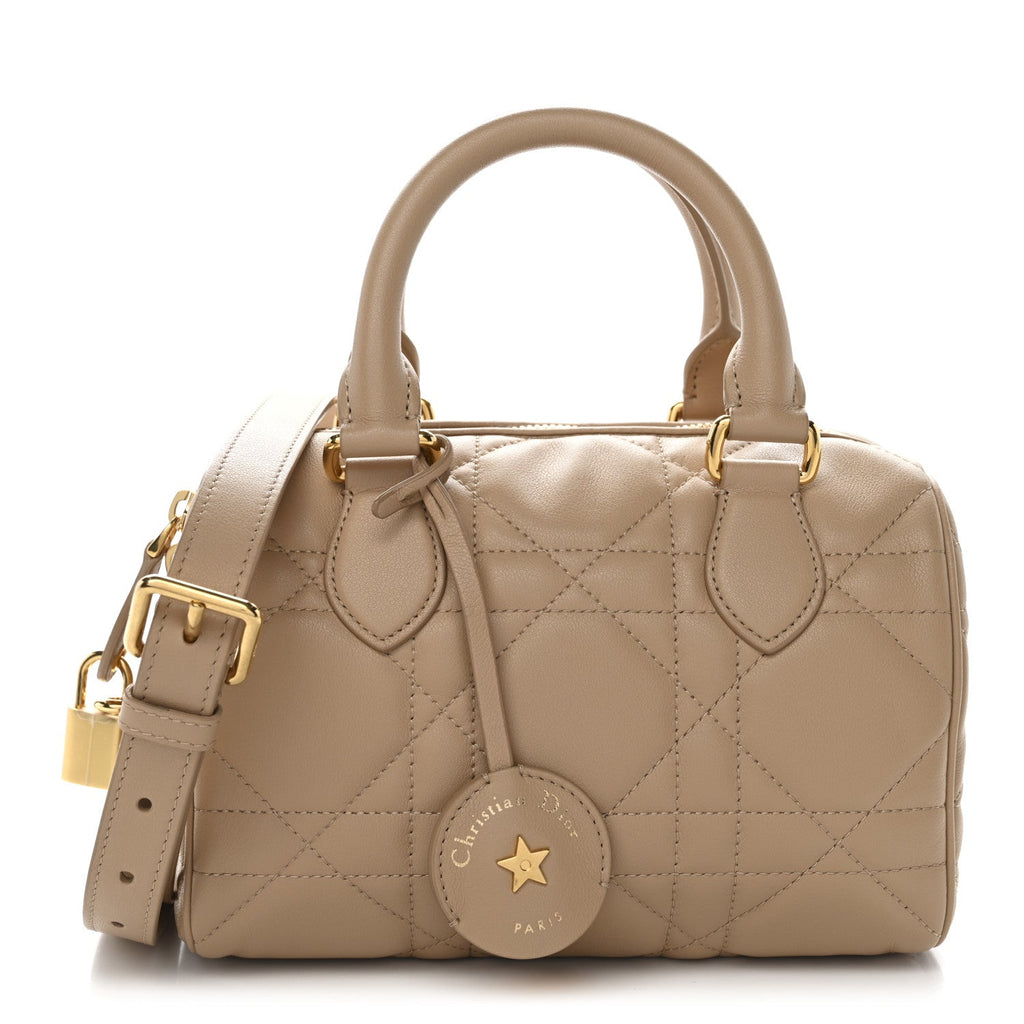 Christian Dior Calfskin Macrocannage Groove 20 Bag Biscuit