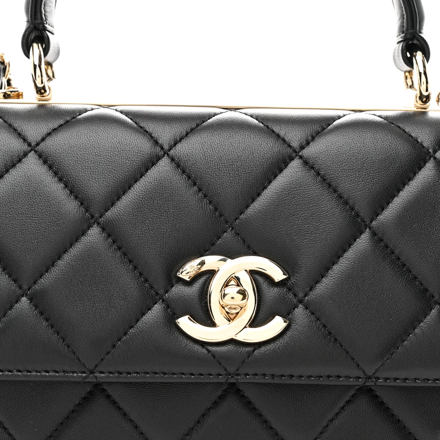 Chanel Lambskin Quilted Small Trendy CC Dual Handle Flap Bag Black