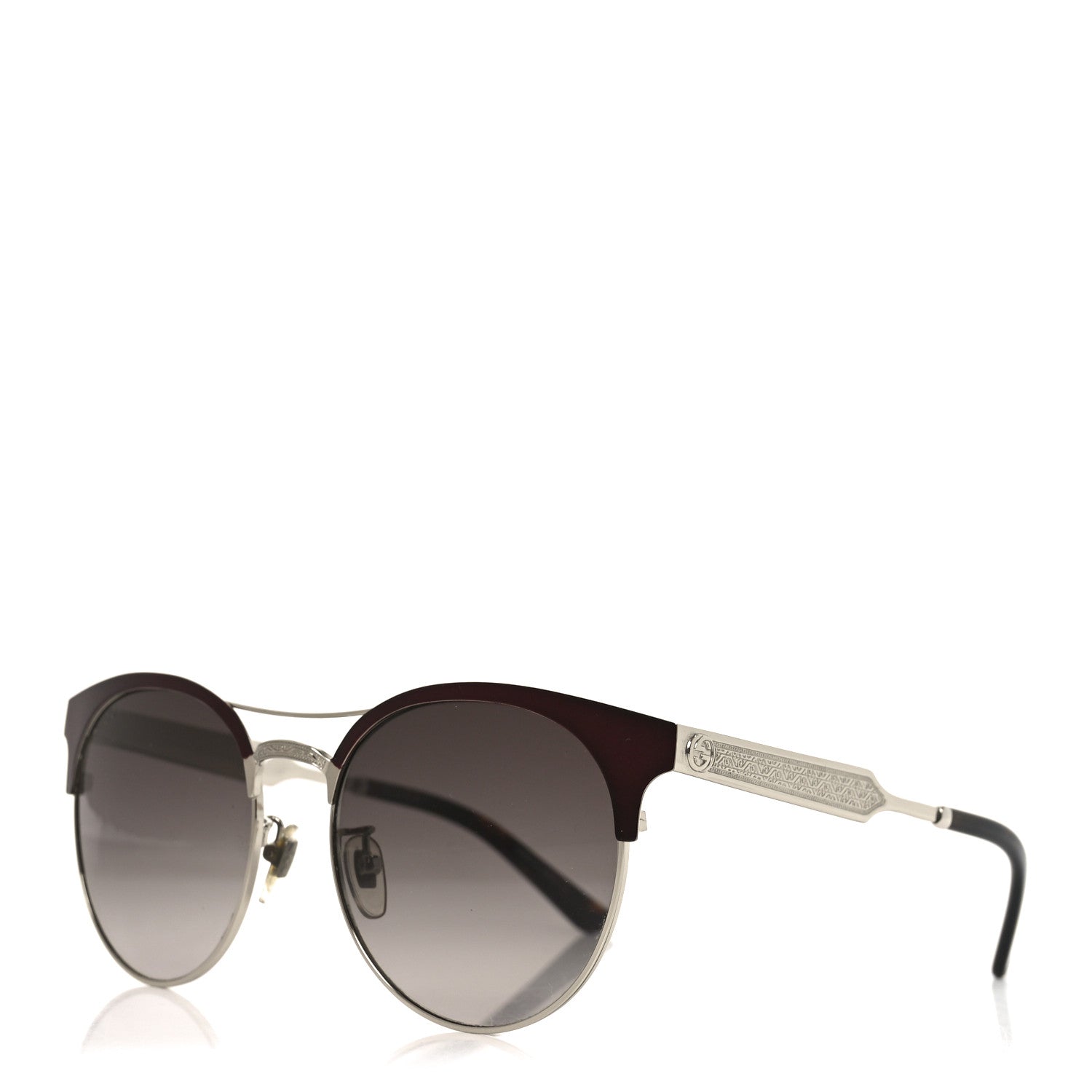 Gucci Round Metal GG0075SK Sunglasses Red Gold