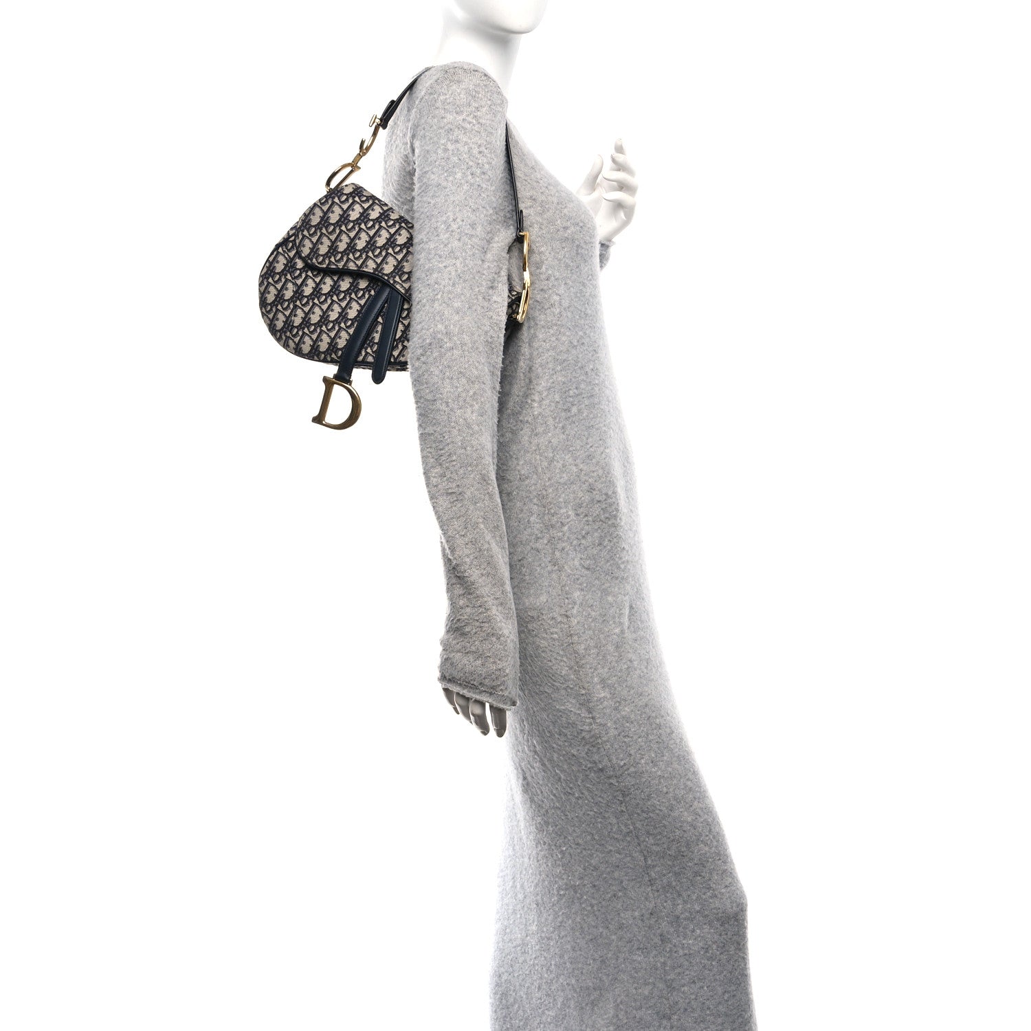 Christian Dior Oblique Saddle Bag Blue