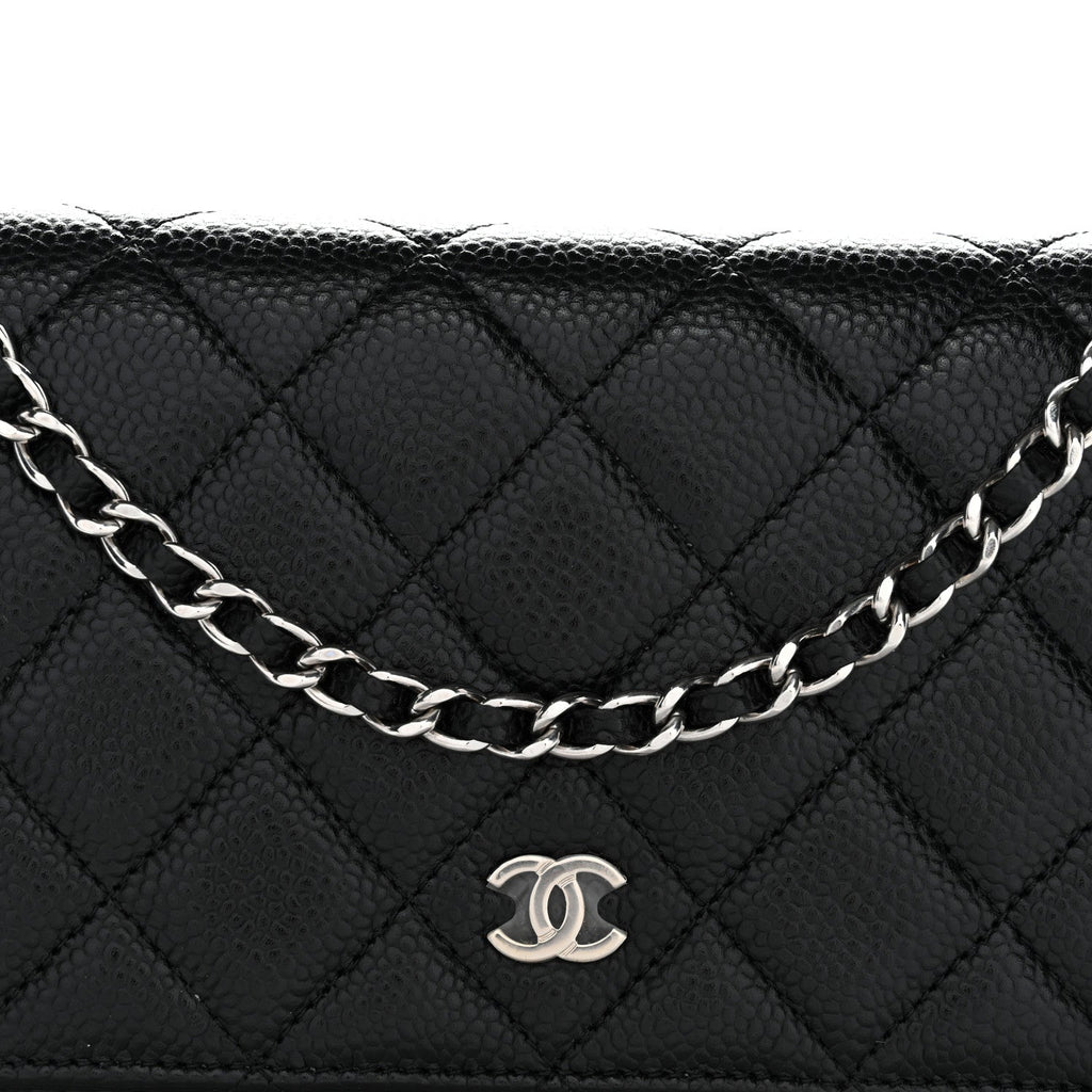 Chanel Caviar Quilted Wallet On Chain WOC Black