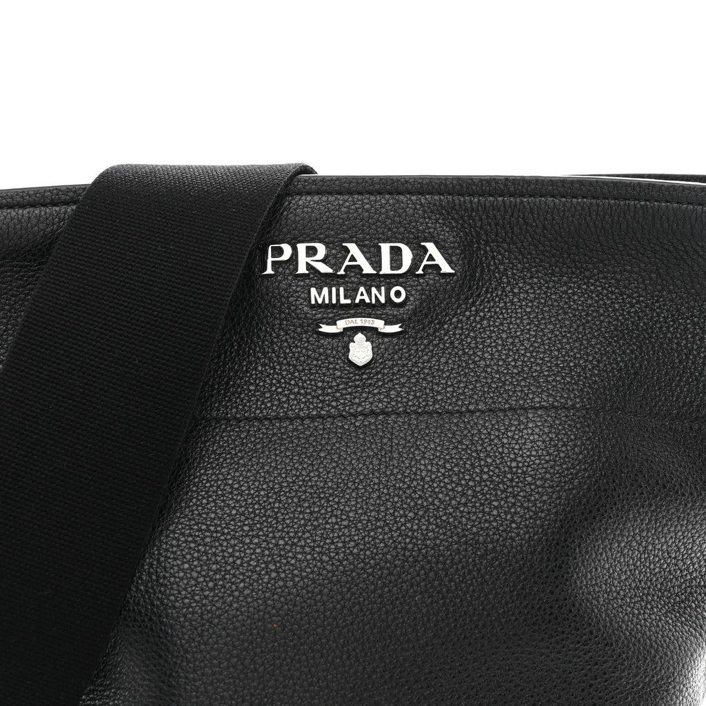 Prada Vitello Daino Bucket Bag Black