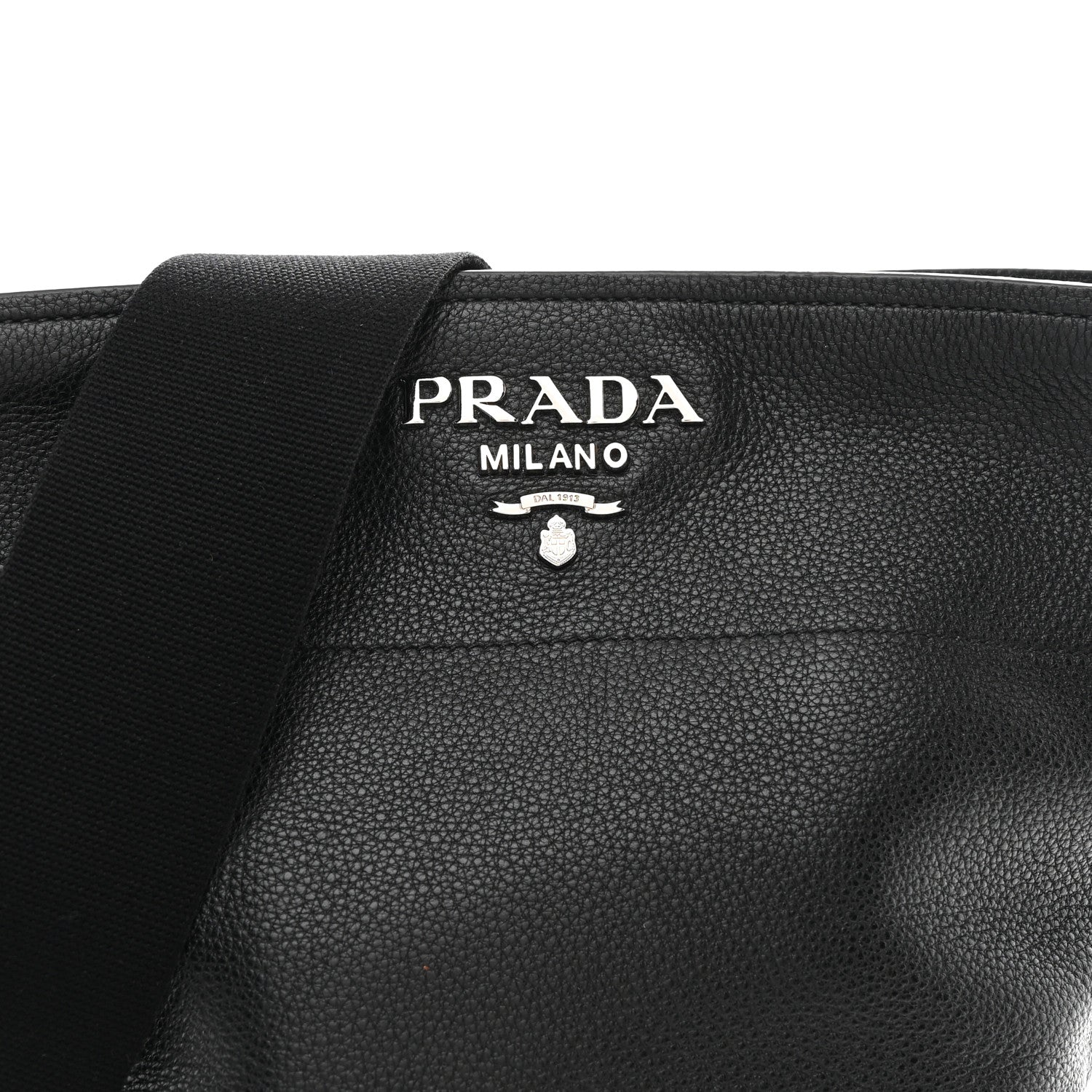 Prada Vitello Daino Bucket Bag Black