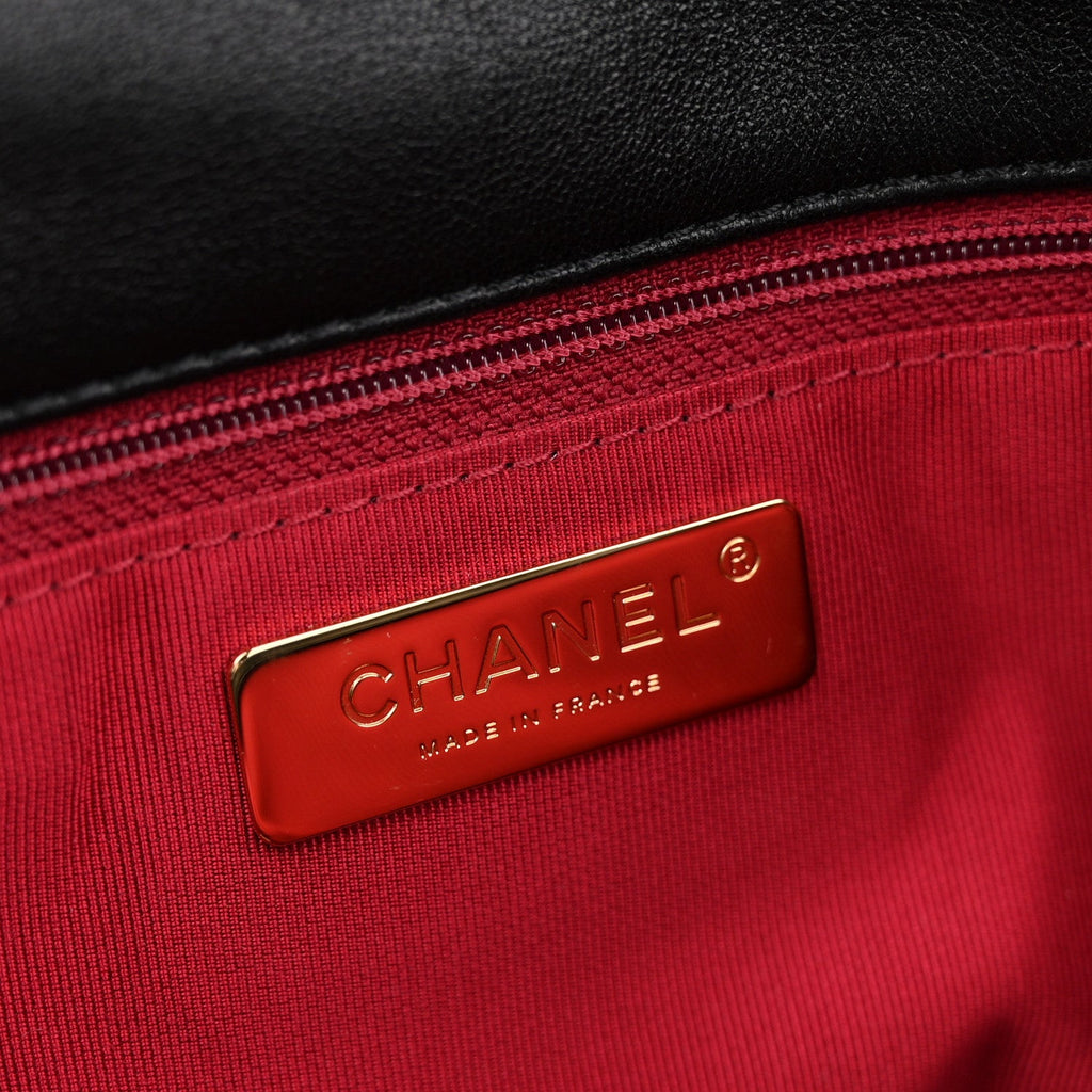 Chanel Lambskin Quilted Medium Chanel 19 Flap Black