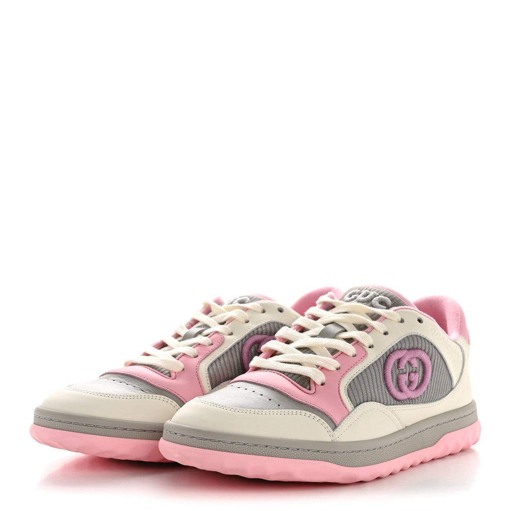 Gucci Dali Soft Calfskin Womens Mac80 Sneakers 38.5 Off White Grey Sky Light Rose