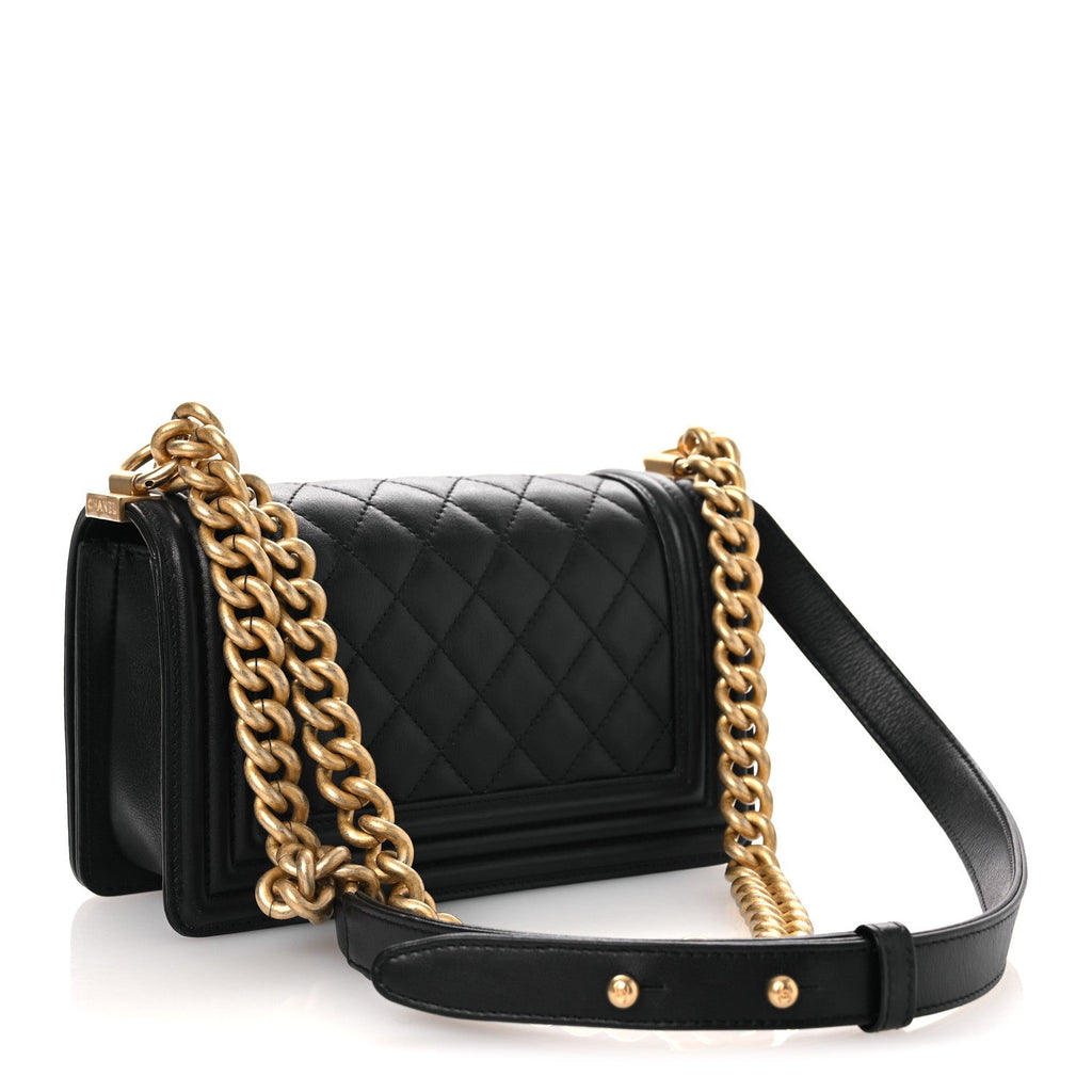Chanel Lambskin Quilted Small Boy Flap Black