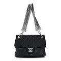 Chanel Lambskin Quilted Chain Mail Shoulder Bag Black