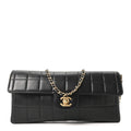 Chanel Lambskin East West Chocolate Bar Flap Black