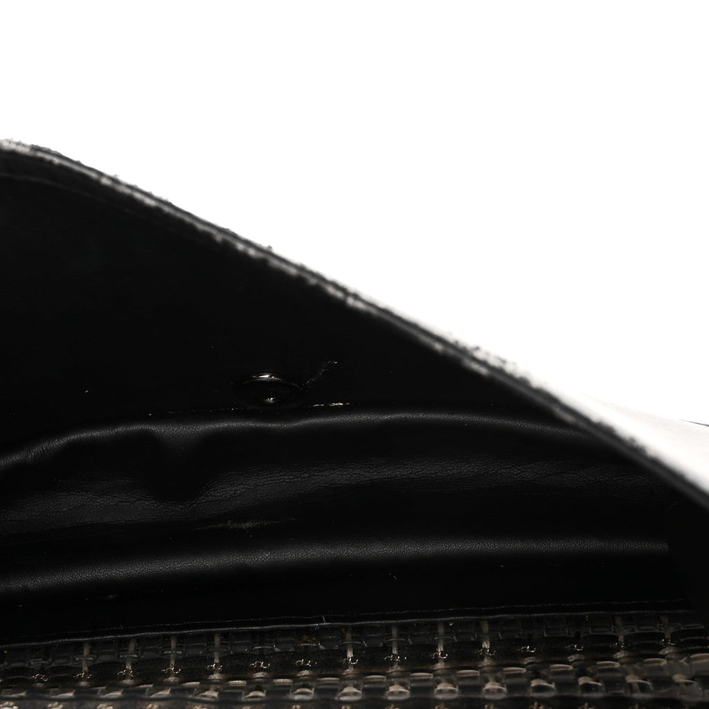 Chanel PVC Thread Woven Medium Boy Flap Black