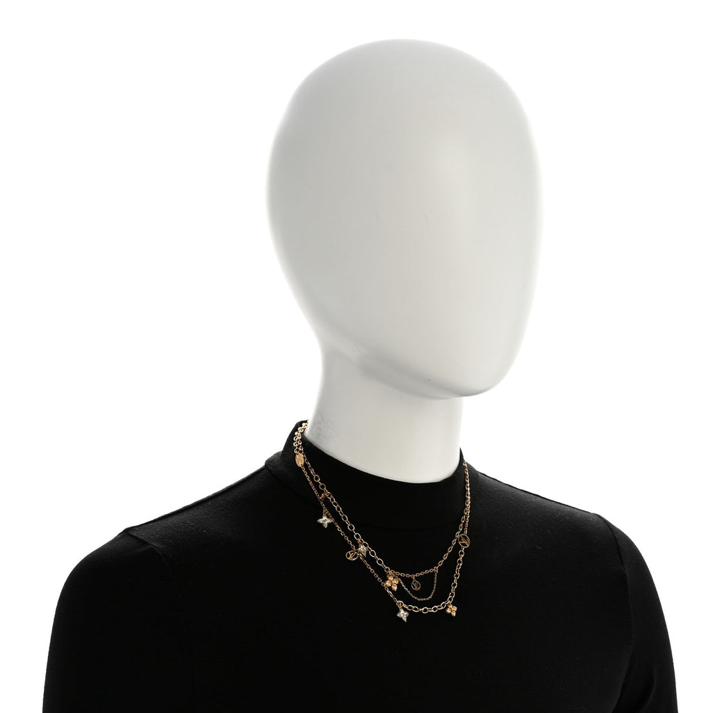 Louis Vuitton Metal Crystal Blooming Supple Necklace