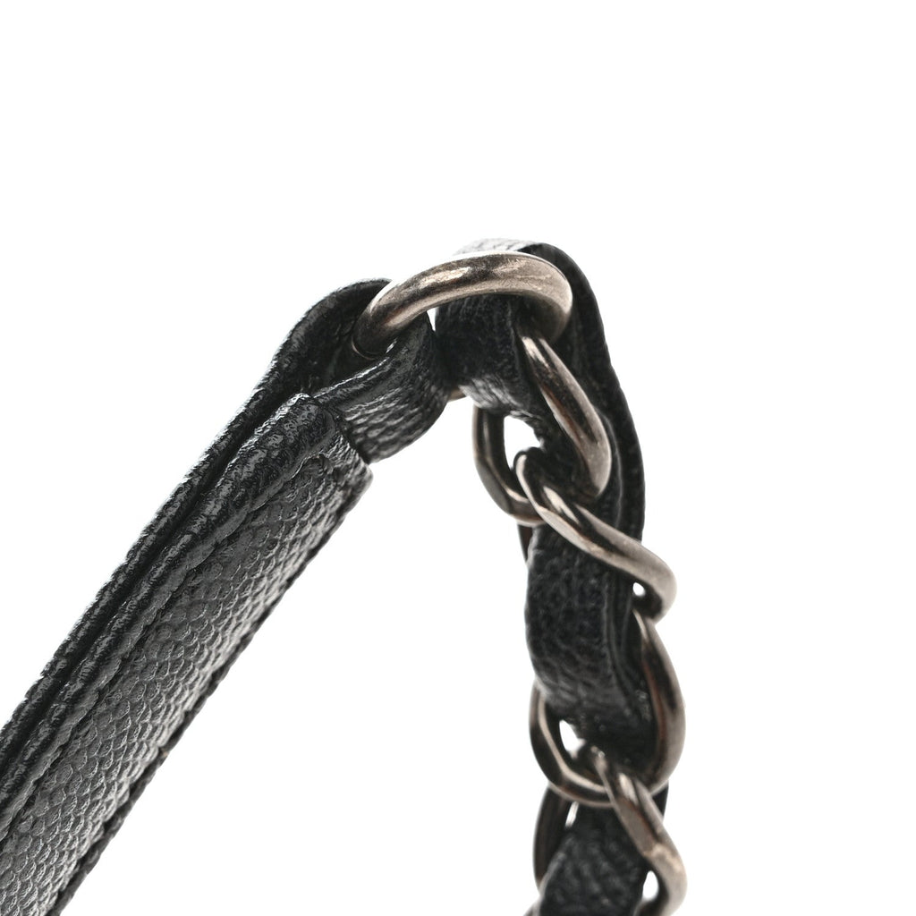 Chanel Caviar Lizard Embossed Quilted Small Coco Handle Flap Black