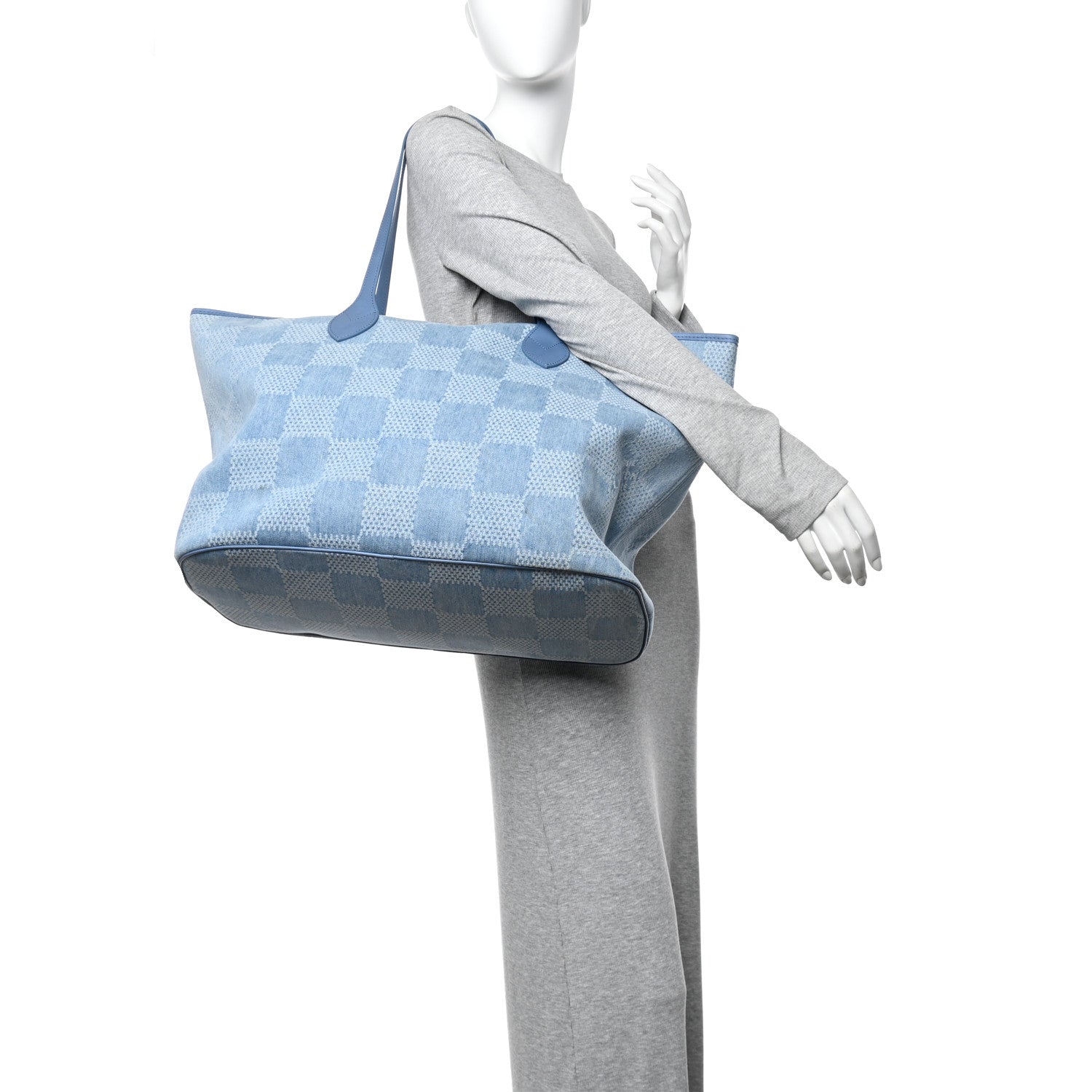Louis Vuitton Damier Denim 3D Nevereverfull Denim Blue