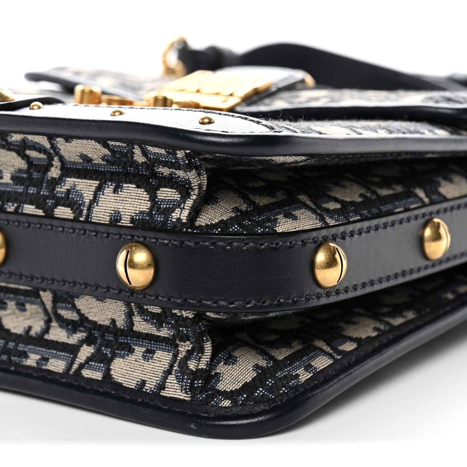 Christian Dior Oblique Square DiorAddict Flap Navy Blue