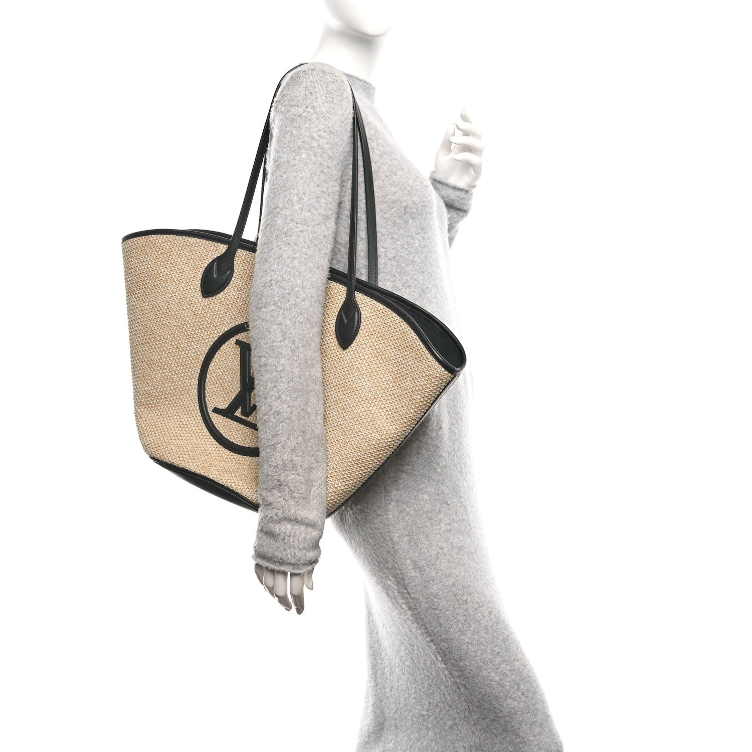 Louis Vuitton Raffia Saint Jacques Tote Black