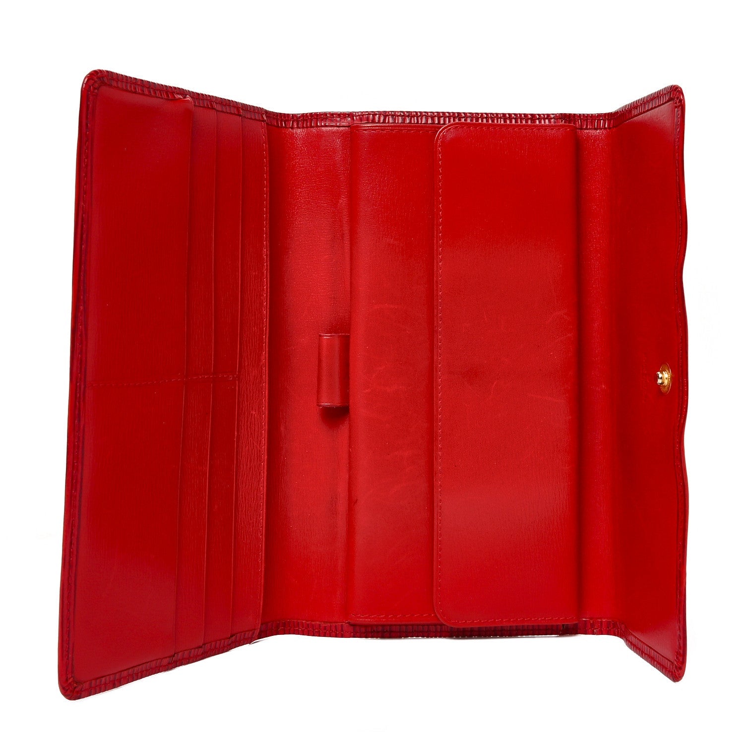 Louis Vuitton Epi Porte Tresor International Wallet Castillan Red