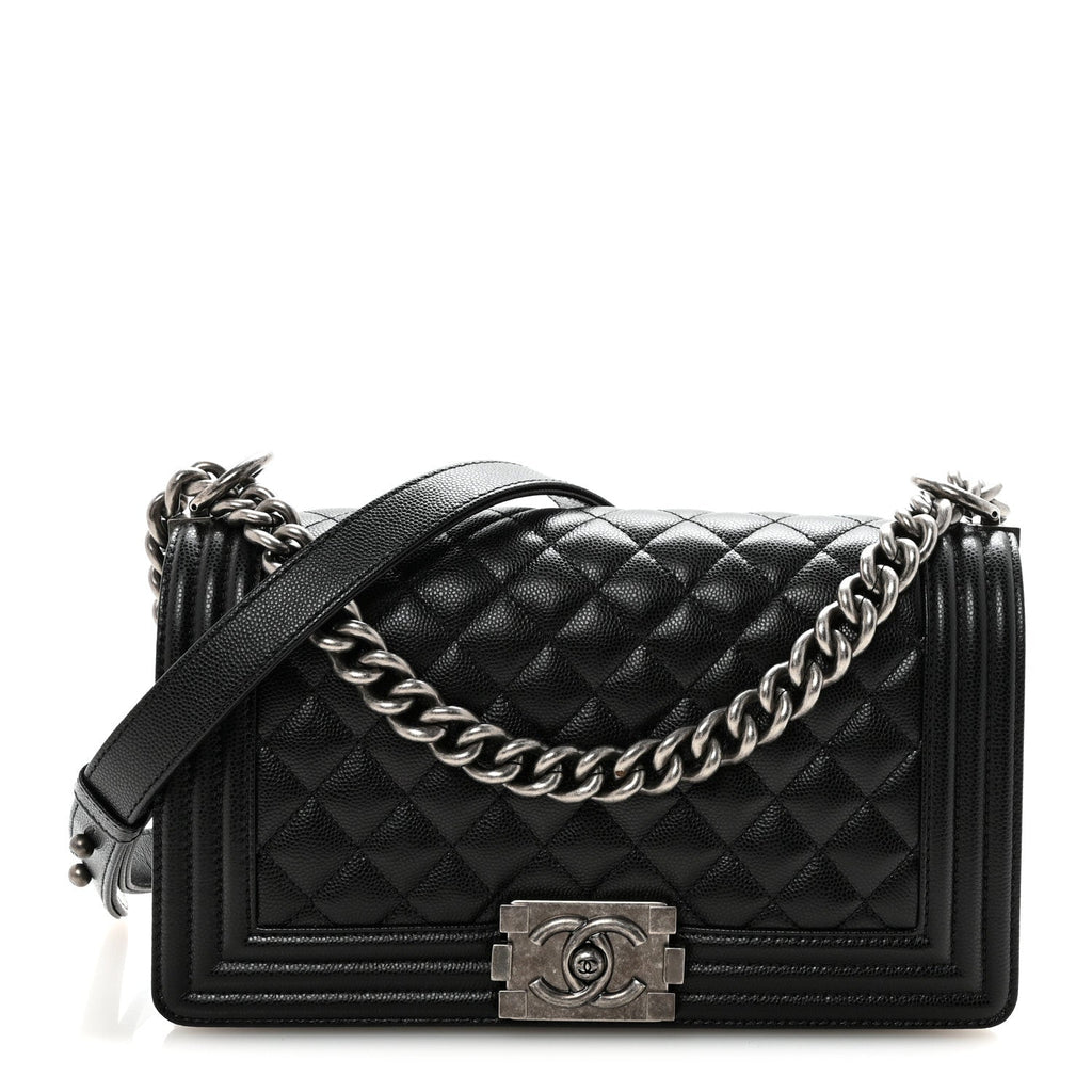 Chanel Caviar Quilted Medium Boy Flap Black