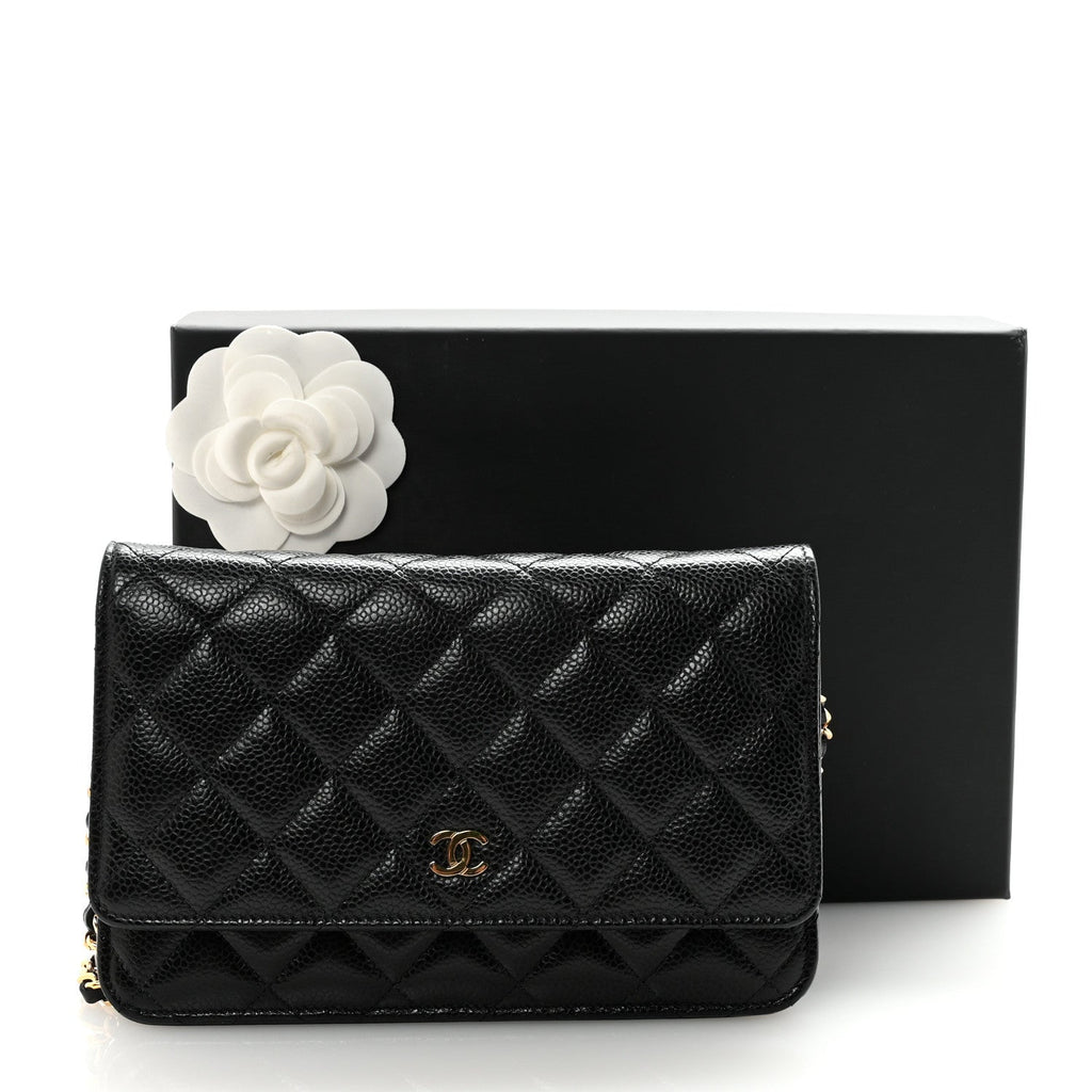 Chanel Caviar Quilted Wallet on Chain WOC Black