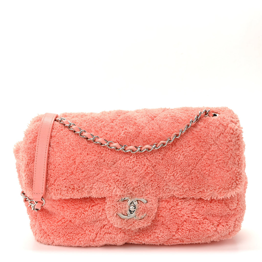 Chanel Lambskin Calfskin Mixed Fibers Quilted Medium Flap Orange