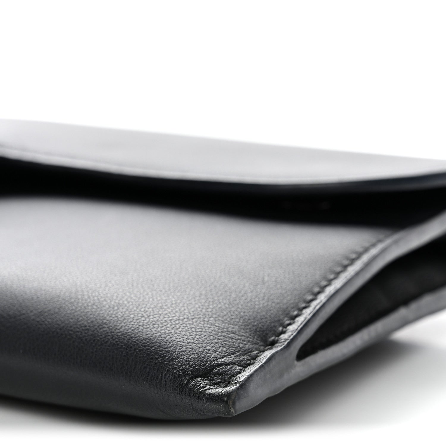 Christian Dior Ultra Matte Calfskin Saddle Chain Wallet Pouch Black