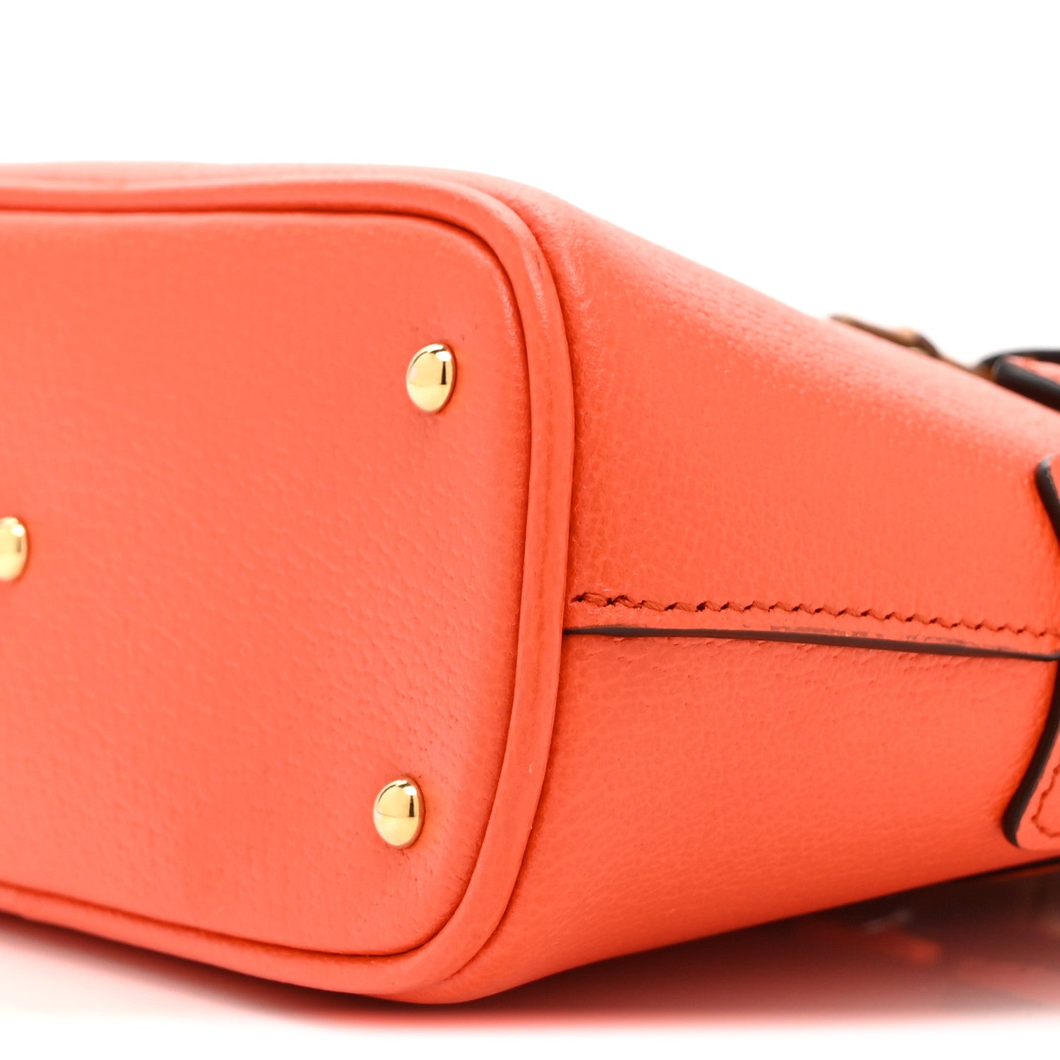 Gucci Textured Dollar Calfskin Mini Diana Dome Tote Bag Deep Orange Spicy Cyclamin