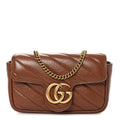 Gucci Azalea Calfskin Matelasse Diagonal Super Mini GG Marmont Shoulder Bag Cuir