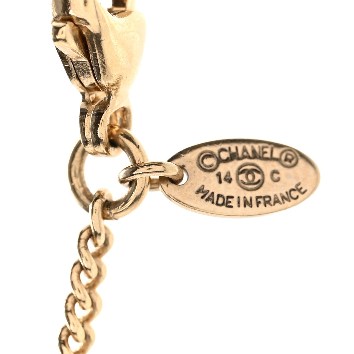 Chanel Tweed Effect CC Necklace Gold