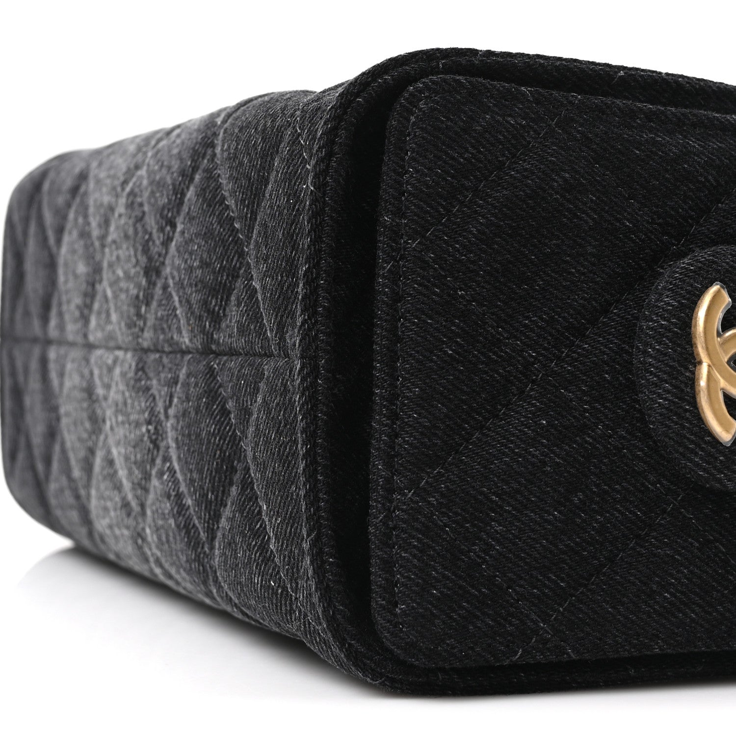 Chanel Washed Denim Quilted Mini Chanel 25 Handbag Black