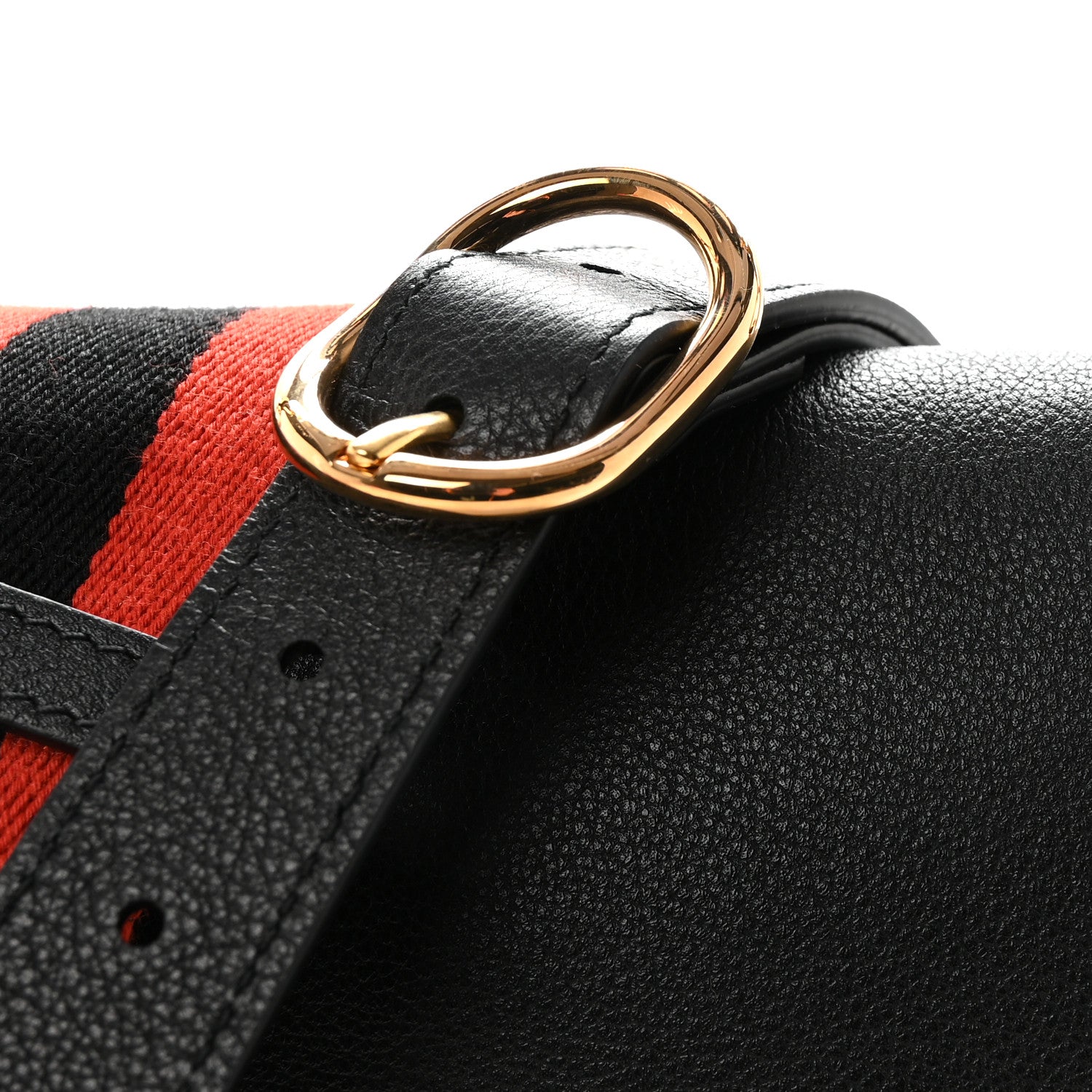 Gucci Roxy Calfskin Web Medium Studded Blondie Shoulder Flap Bag Black