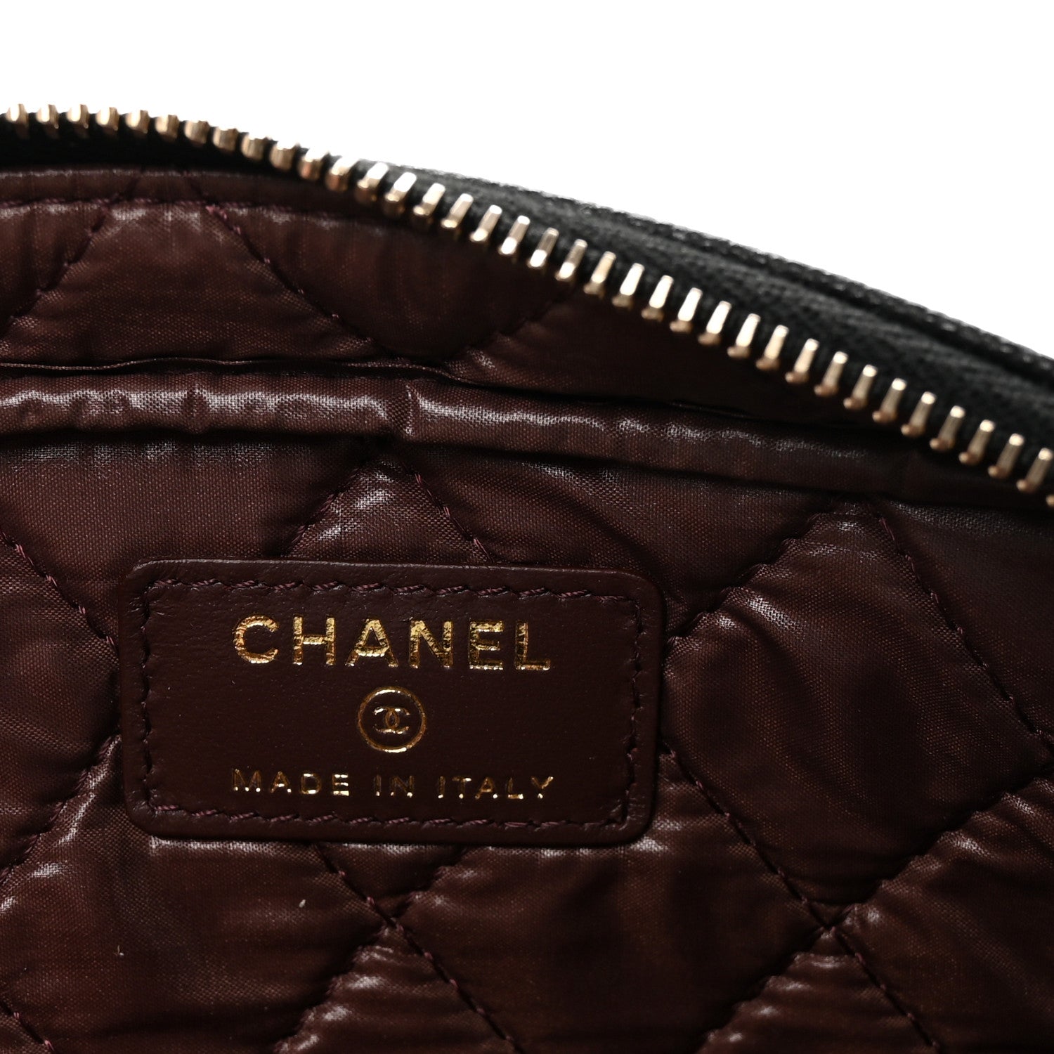 Chanel Caviar Quilted Toiletry Case With Chain Black