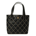 Chanel Calfskin Wild Stitch Tote Black