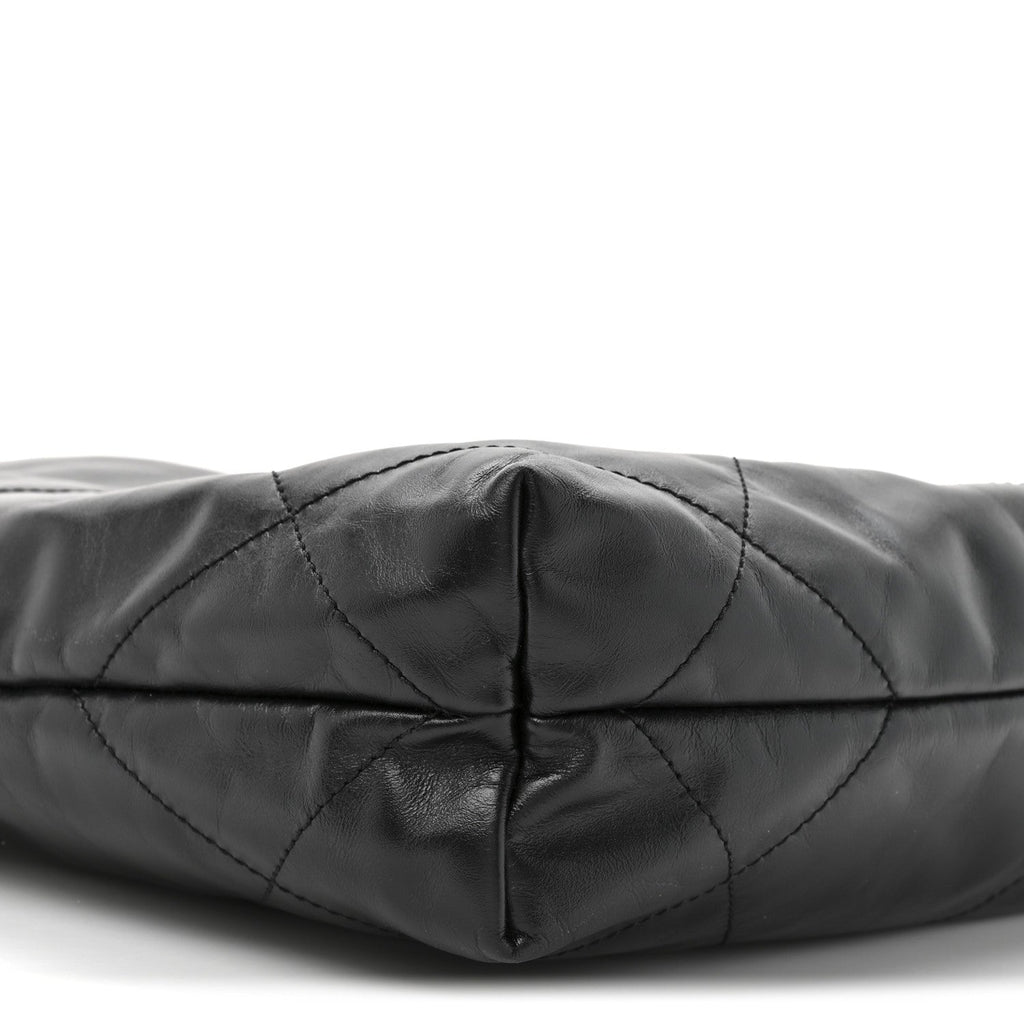 Chanel Shiny Calfskin Quilted Small Chanel 22 So Black