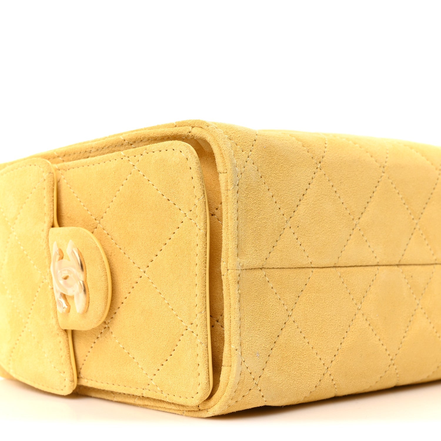 Chanel Suede Quilted Mini Chanel 25 Handbag Yellow