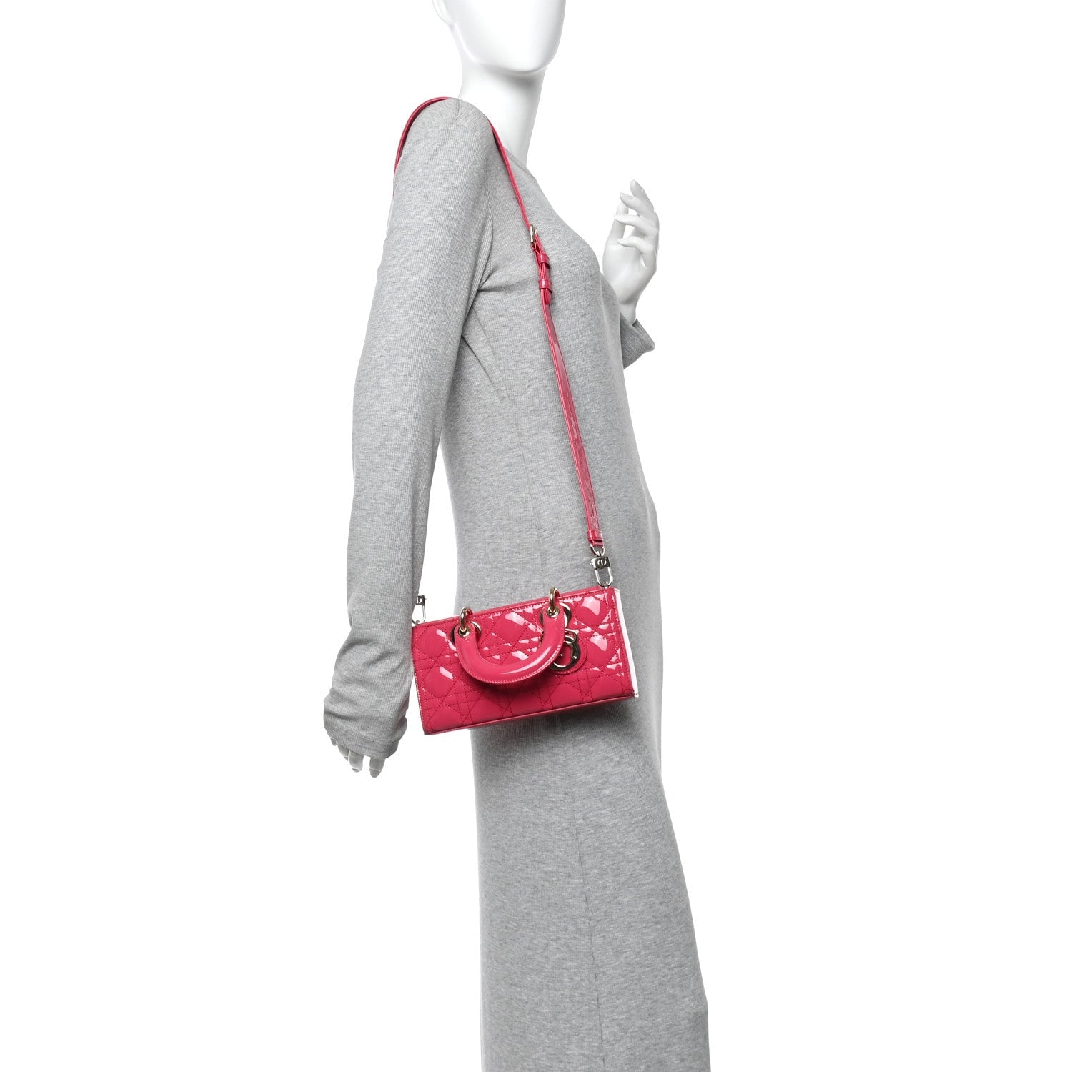 Christian Dior Patent Cannage Small Lady D-Joy Mexican Red