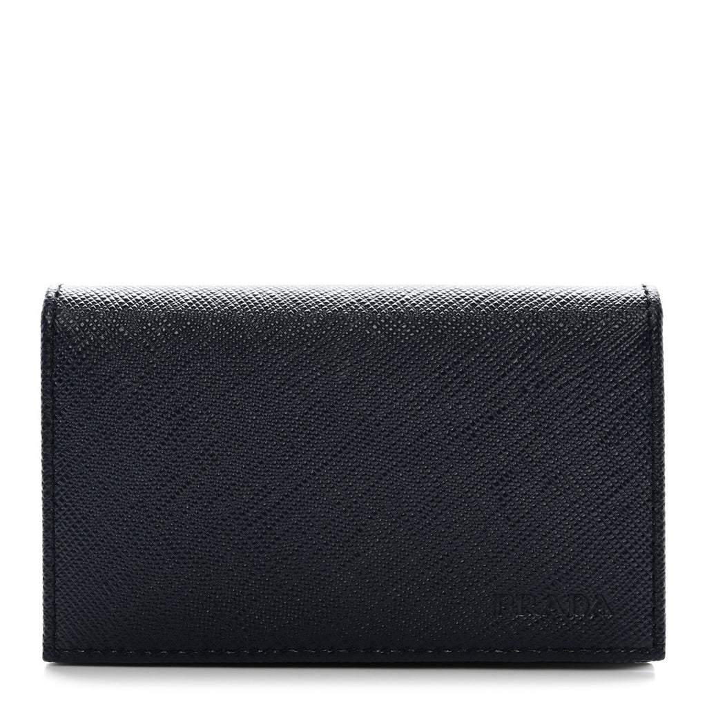 Prada Saffiano Flap Card Holder Baltico